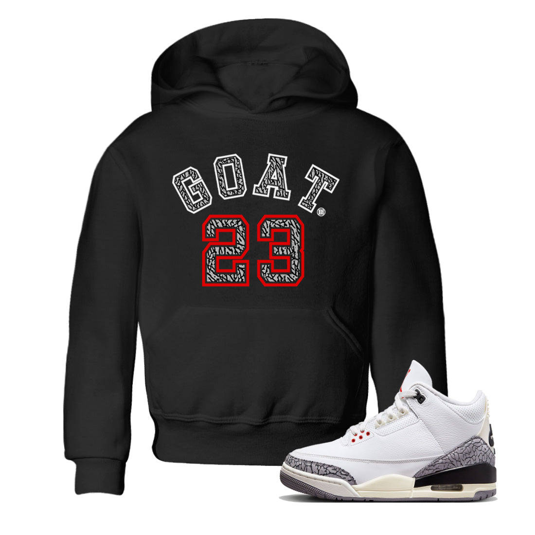 Goat 23 Kids Tops - Air Jordan 3 White Cement