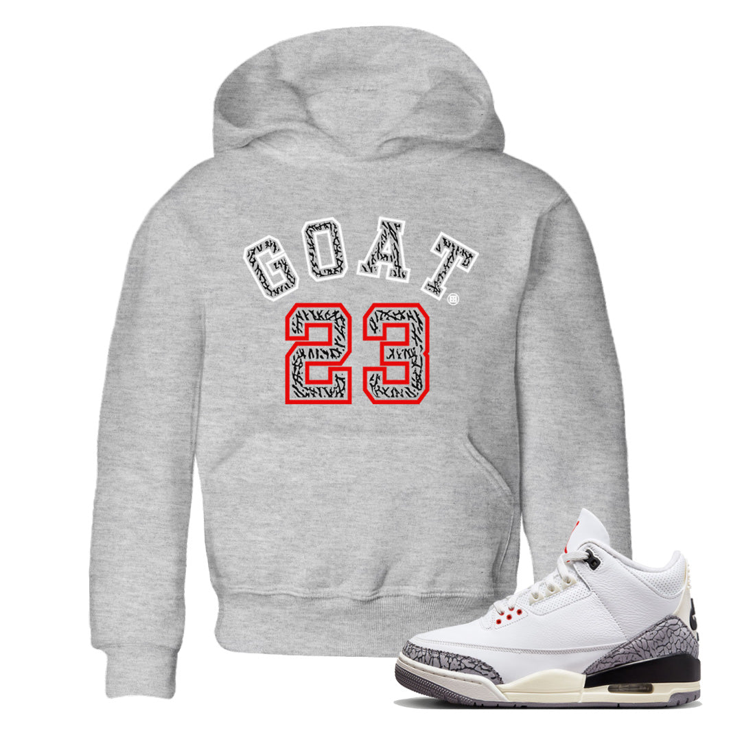 Goat 23 Kids Tops - Air Jordan 3 White Cement