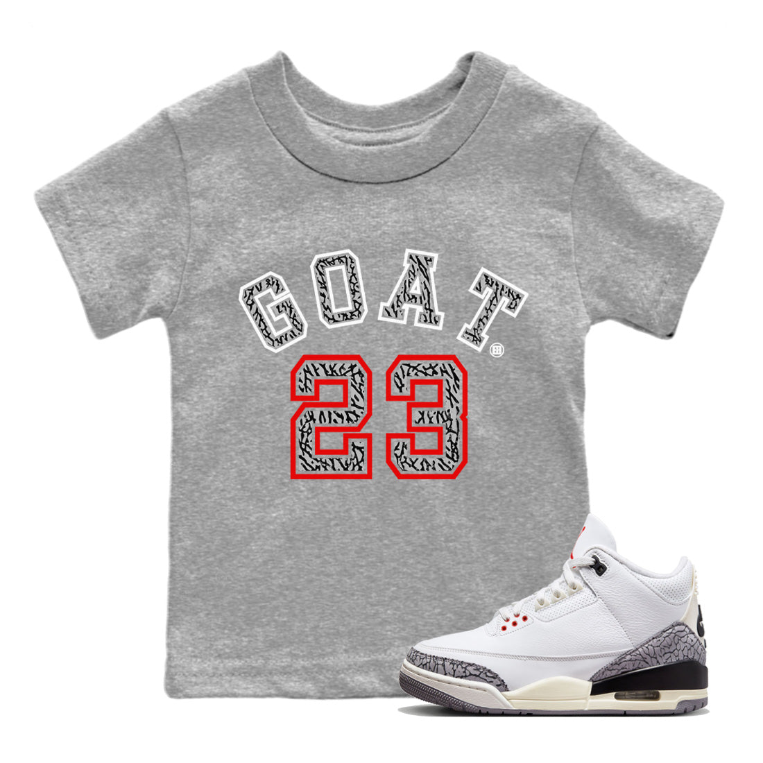 Goat 23 Kids Tops - Air Jordan 3 White Cement