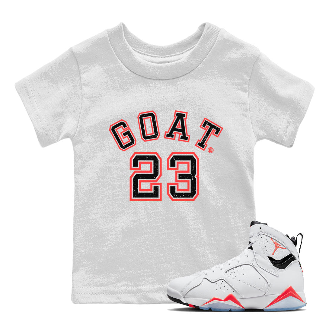 Goat 23 Kids Tops - Air Jordan 7 White Infrared