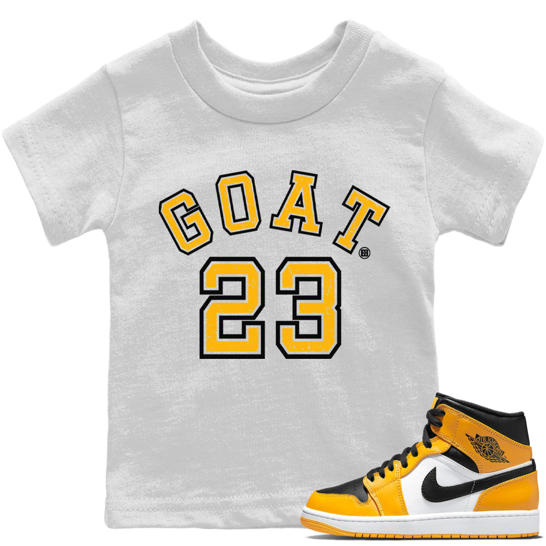 Goat 23 Kids Tops - Air Jordan 1 Yellow Toe