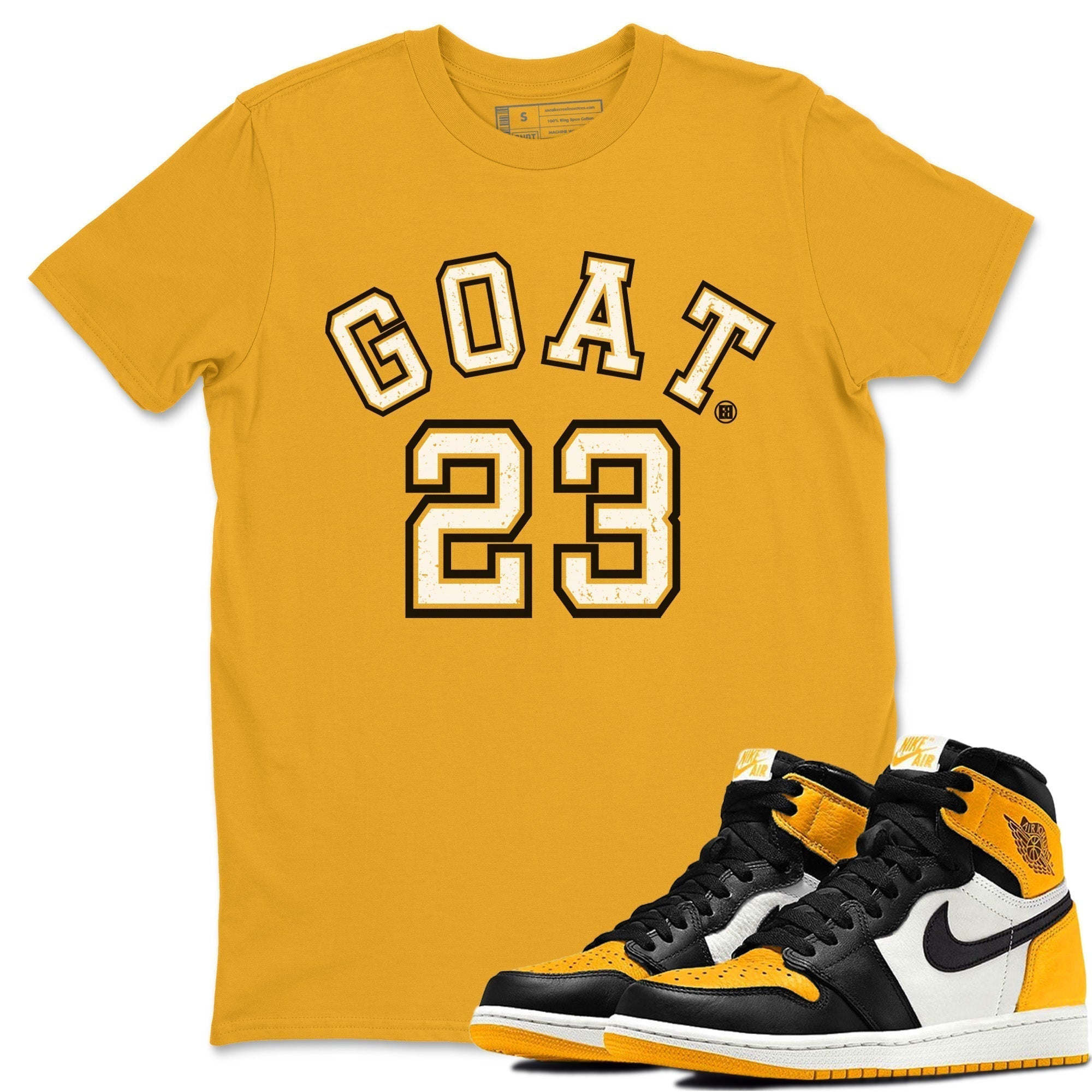 Goat 23 Unisex Tops - Air Jordan 1 Yellow Toe