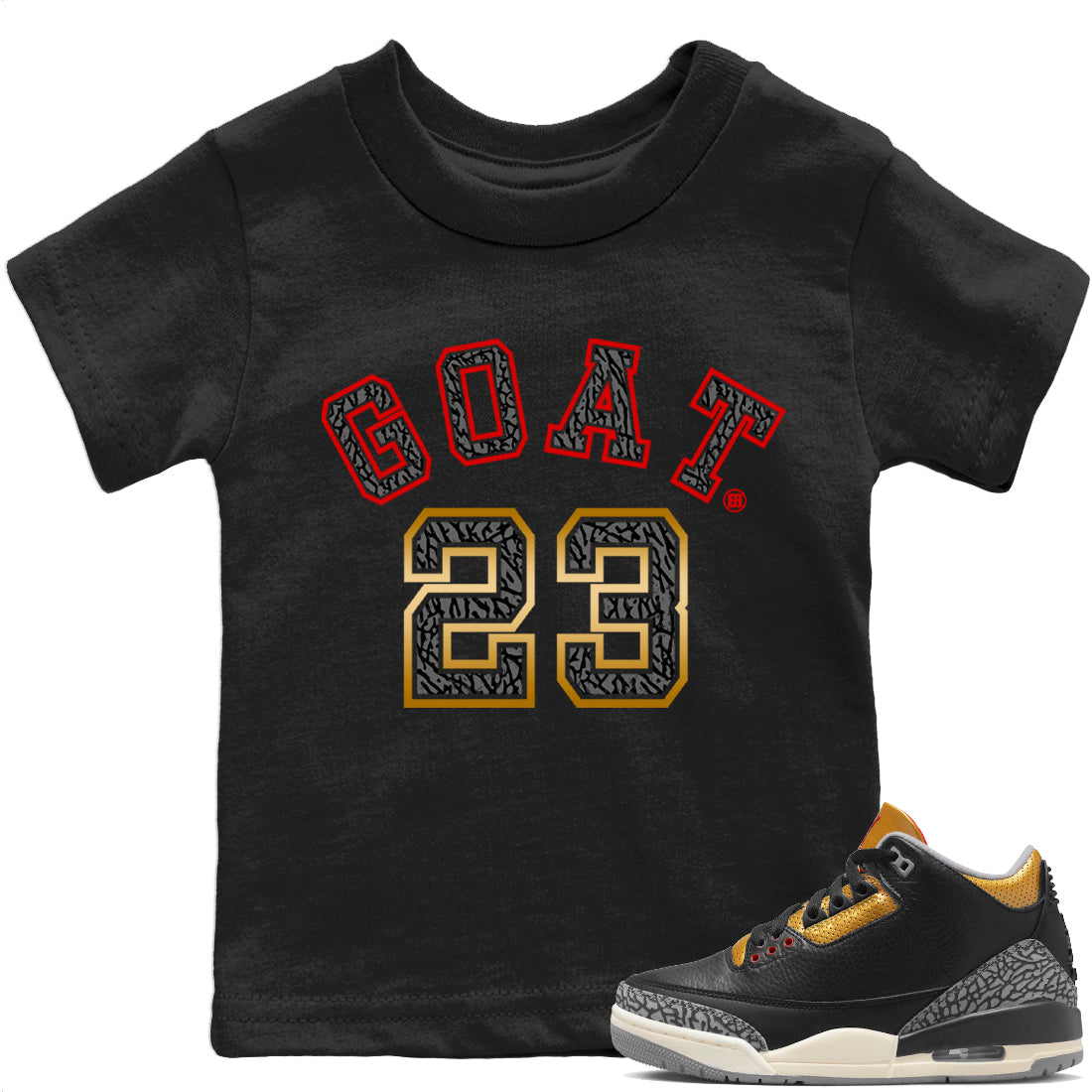Goat 23 Kids Tops - Air Jordan 3 Black Gold