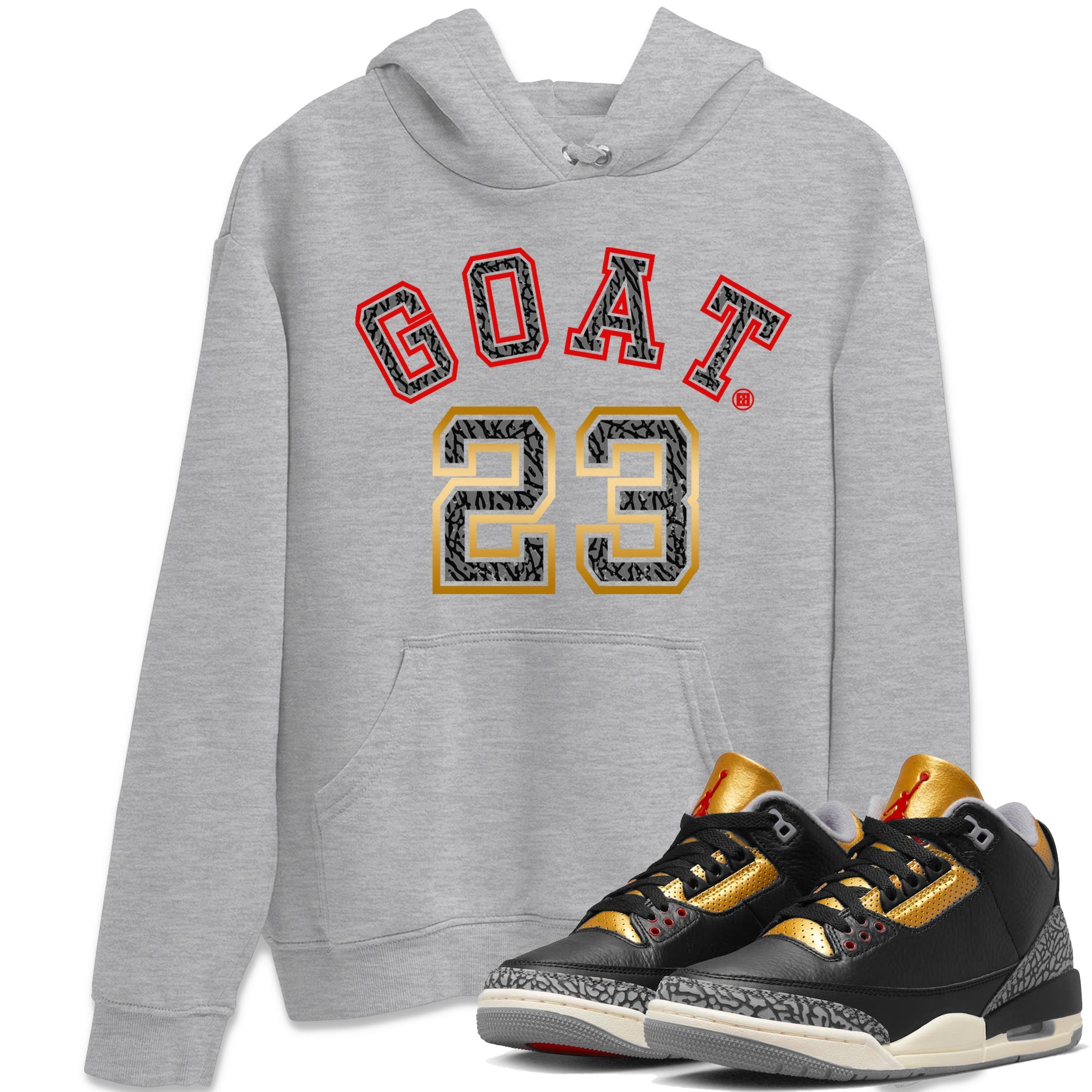 Goat 23 Unisex Tops - Air Jordan 3 Black Gold
