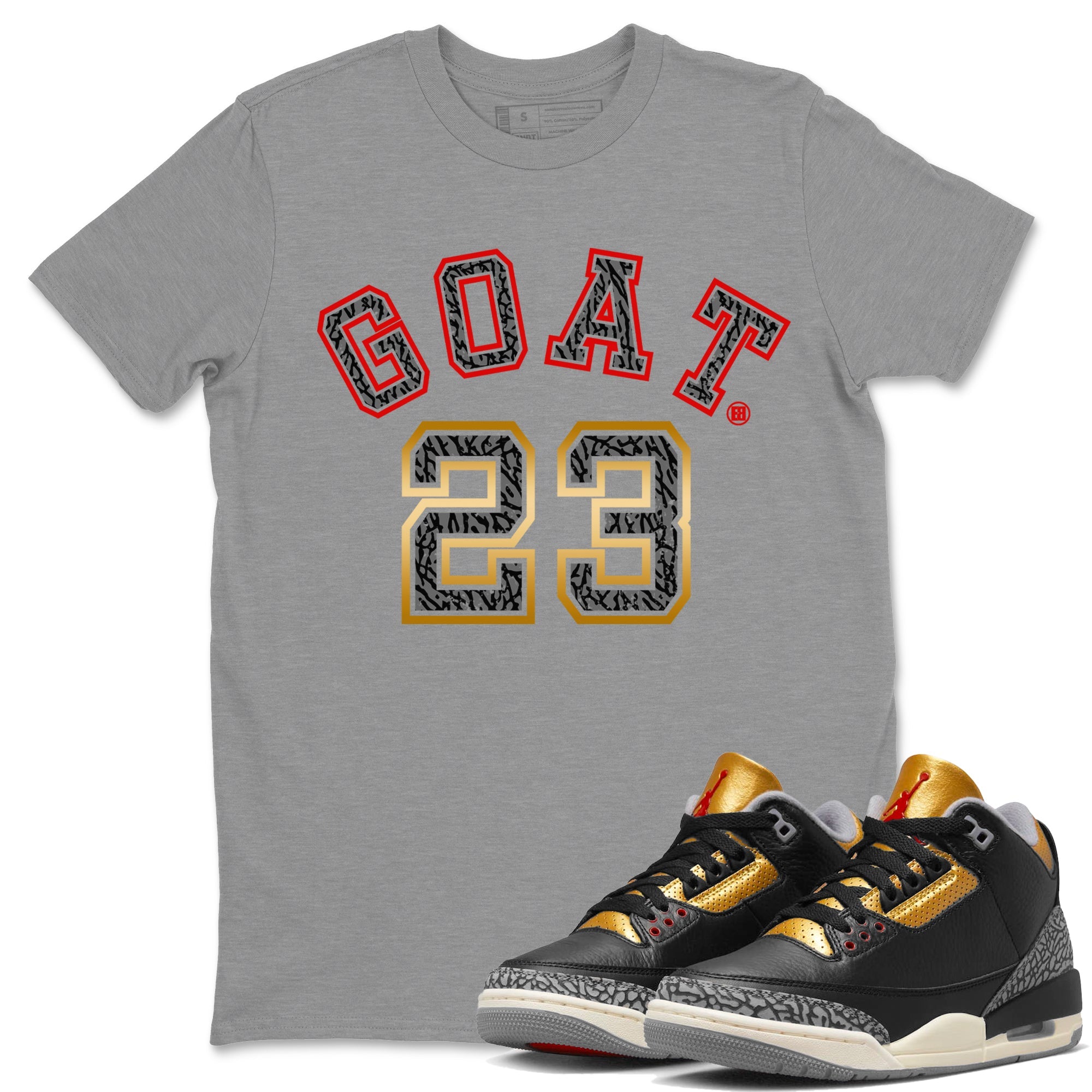 Goat 23 Unisex Tops - Air Jordan 3 Black Gold