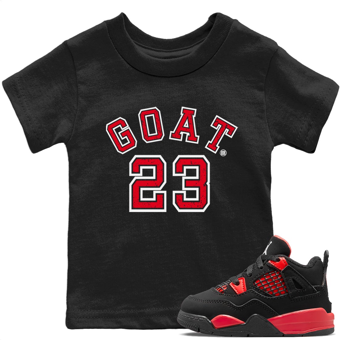 Goat 23 Kids Tops - Air Jordan 4 Red Thunder