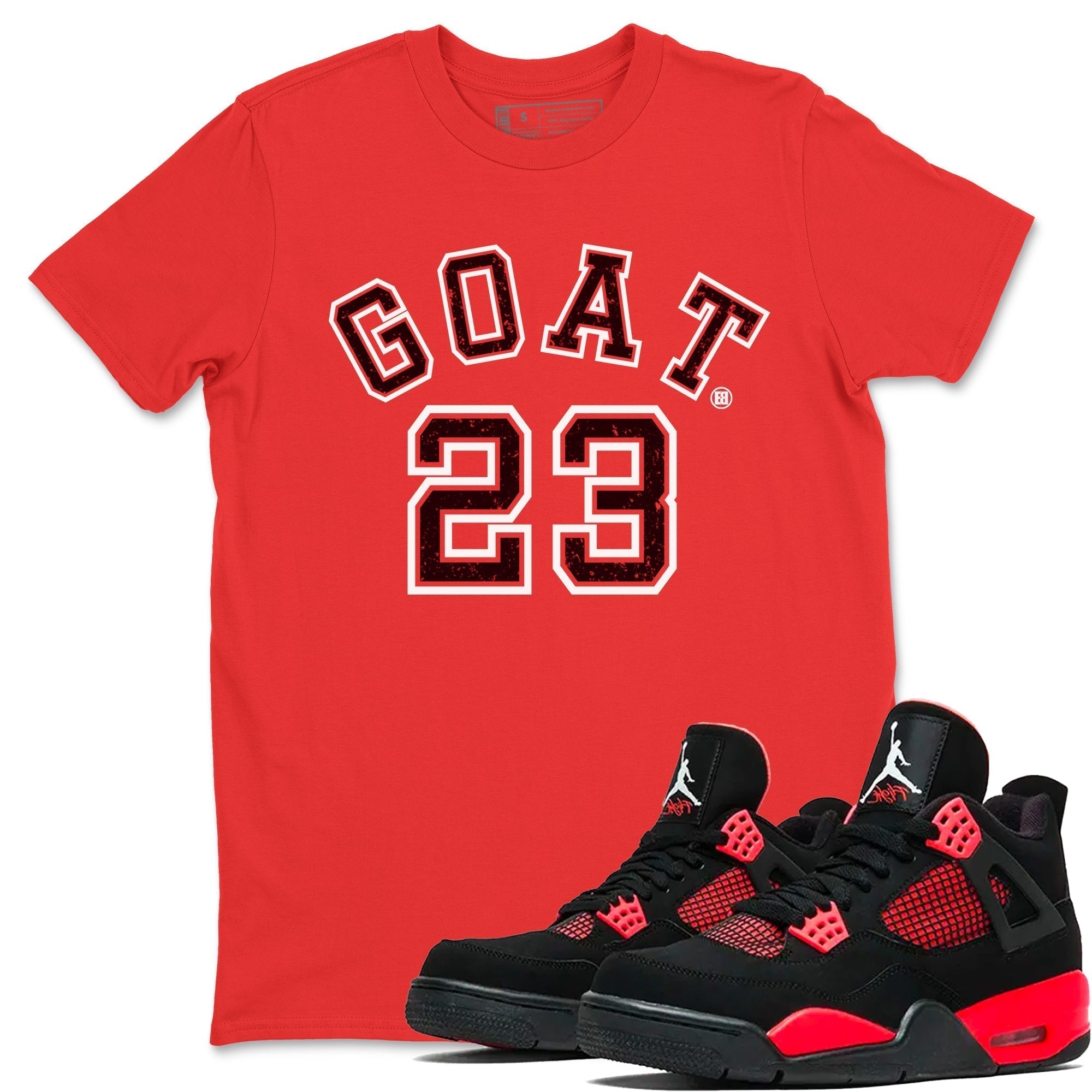 Goat 23 Unisex Tops - Air Jordan 4 Red Thunder
