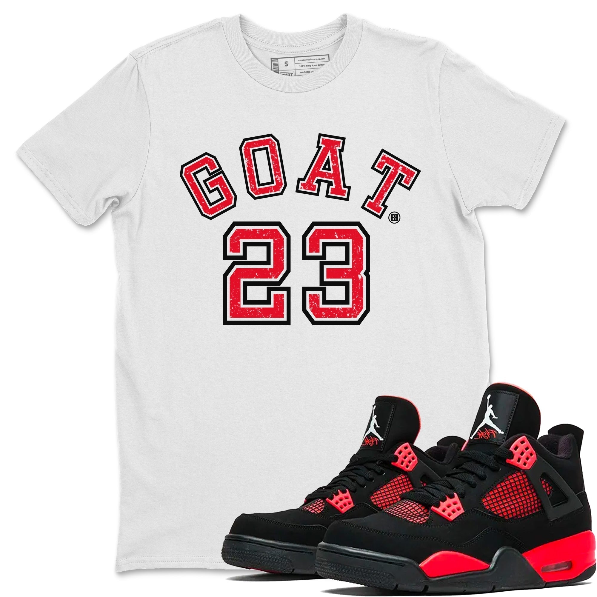 Goat 23 Unisex Tops - Air Jordan 4 Red Thunder