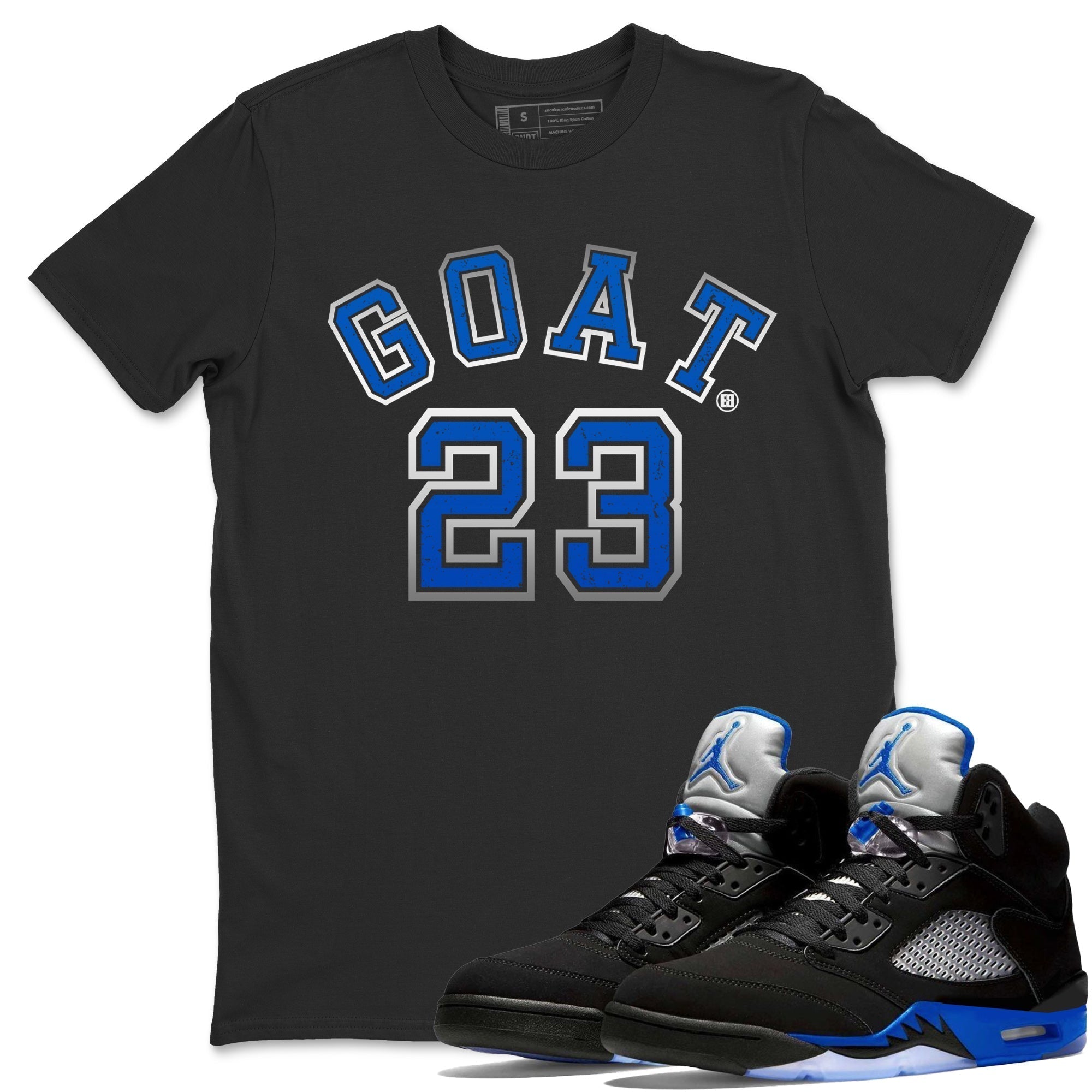 Goat 23 Unisex Tops - Air Jordan 5 Racer Blue
