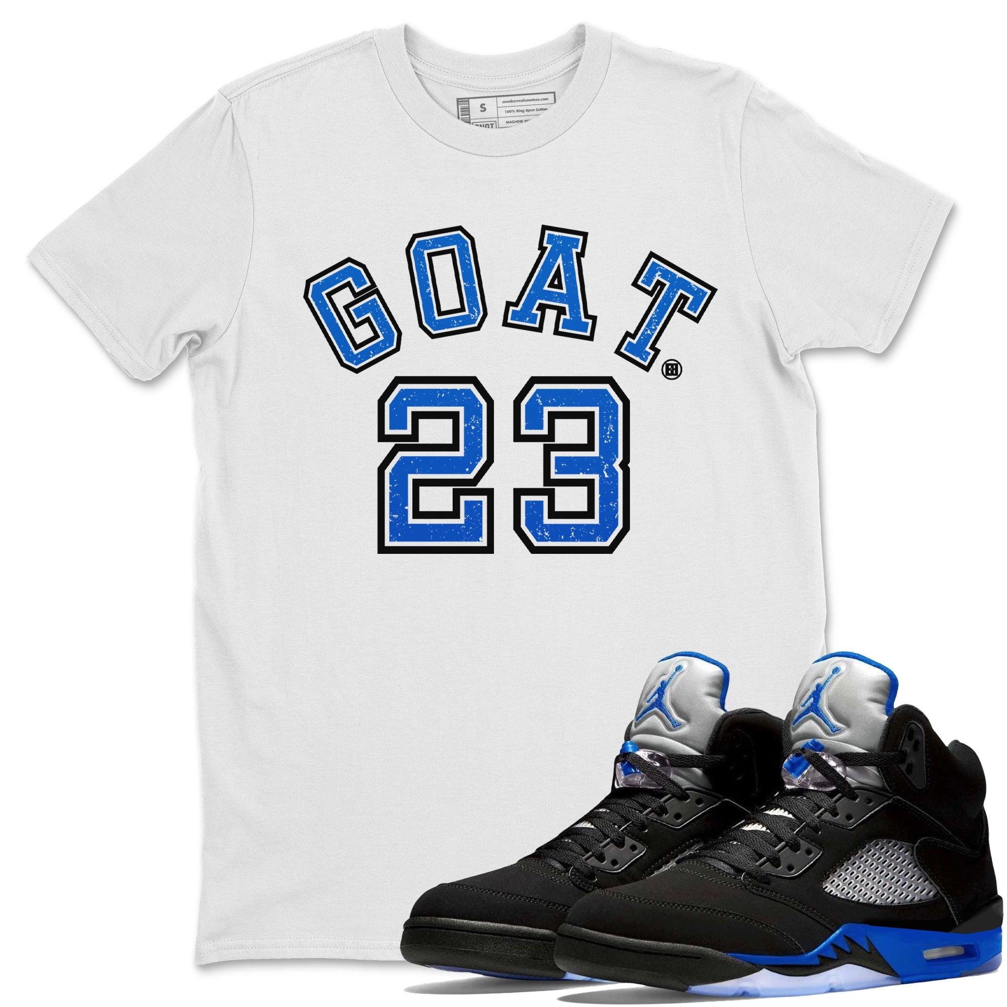 Goat 23 Unisex Tops - Air Jordan 5 Racer Blue