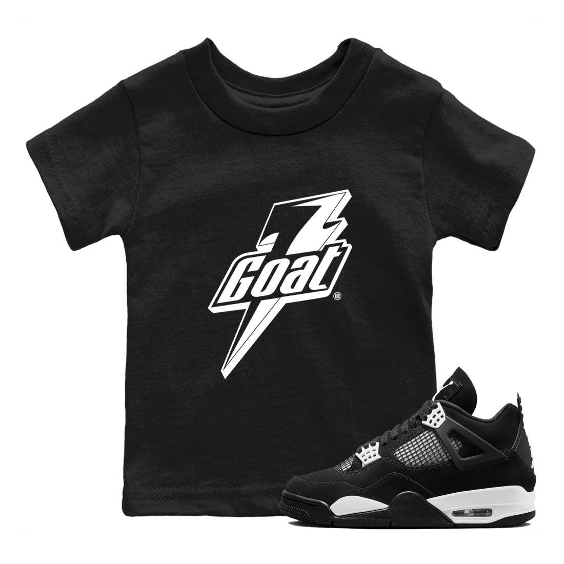 Goat snkmatch Tees Kids - Air Jordan 4 White Thunder
