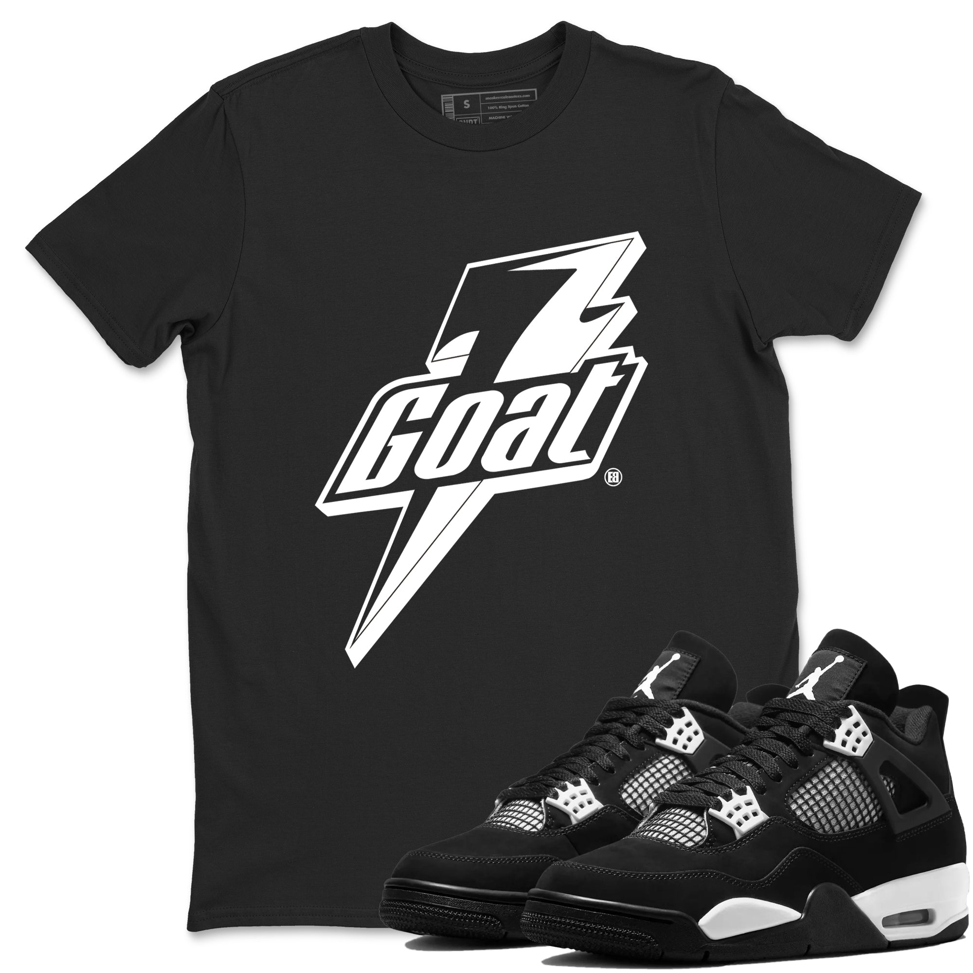 Goat snkmatch Tees - Air Jordan 4 White Thunder