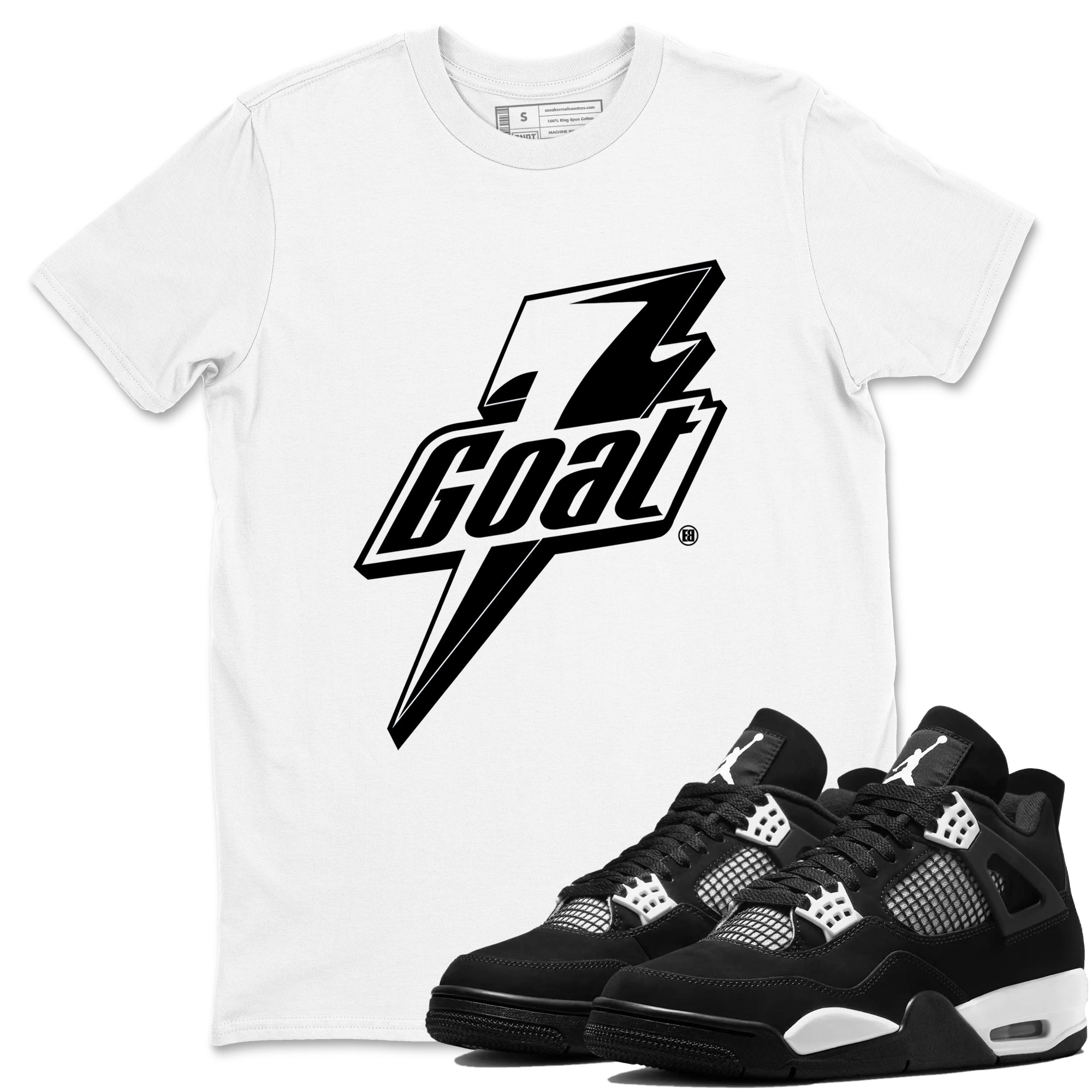 Goat snkmatch Tees - Air Jordan 4 White Thunder