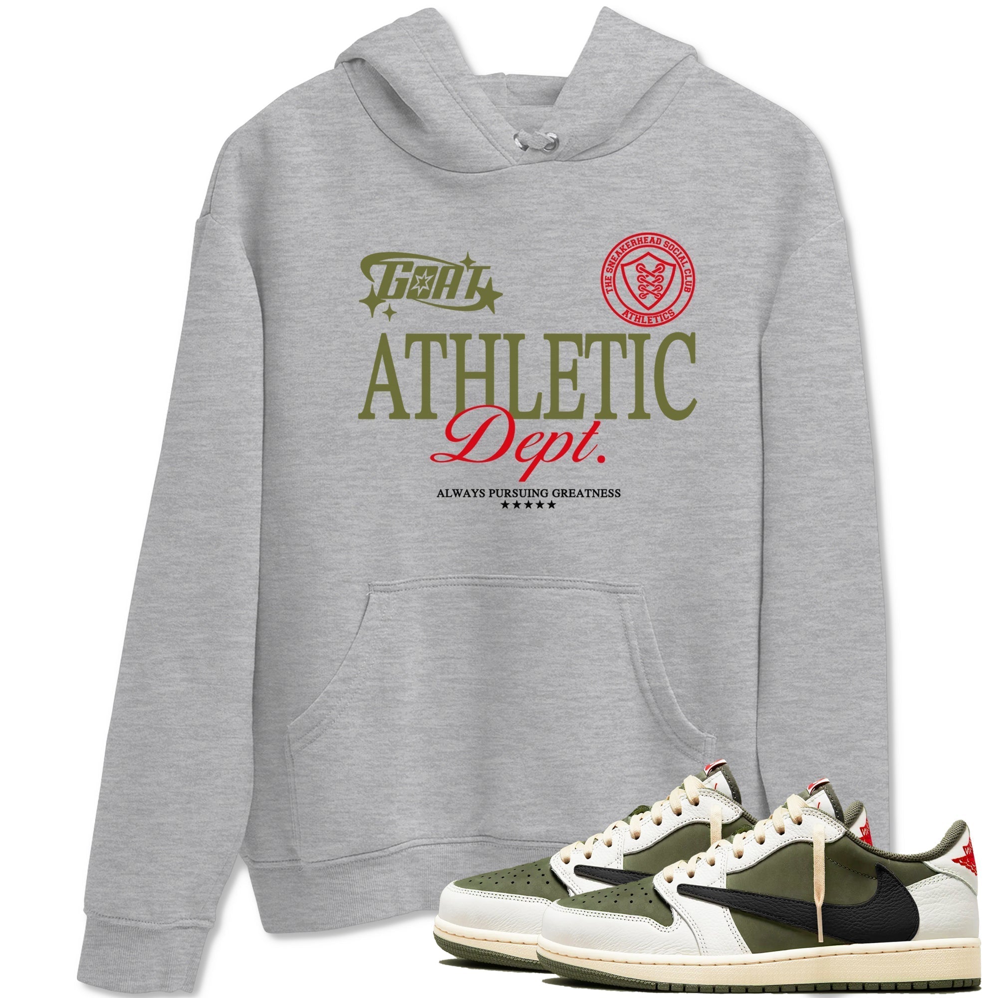 Goat Athletic Dept snkmatch Tees - Air Jordan 1 Travis Scott Medium Olive