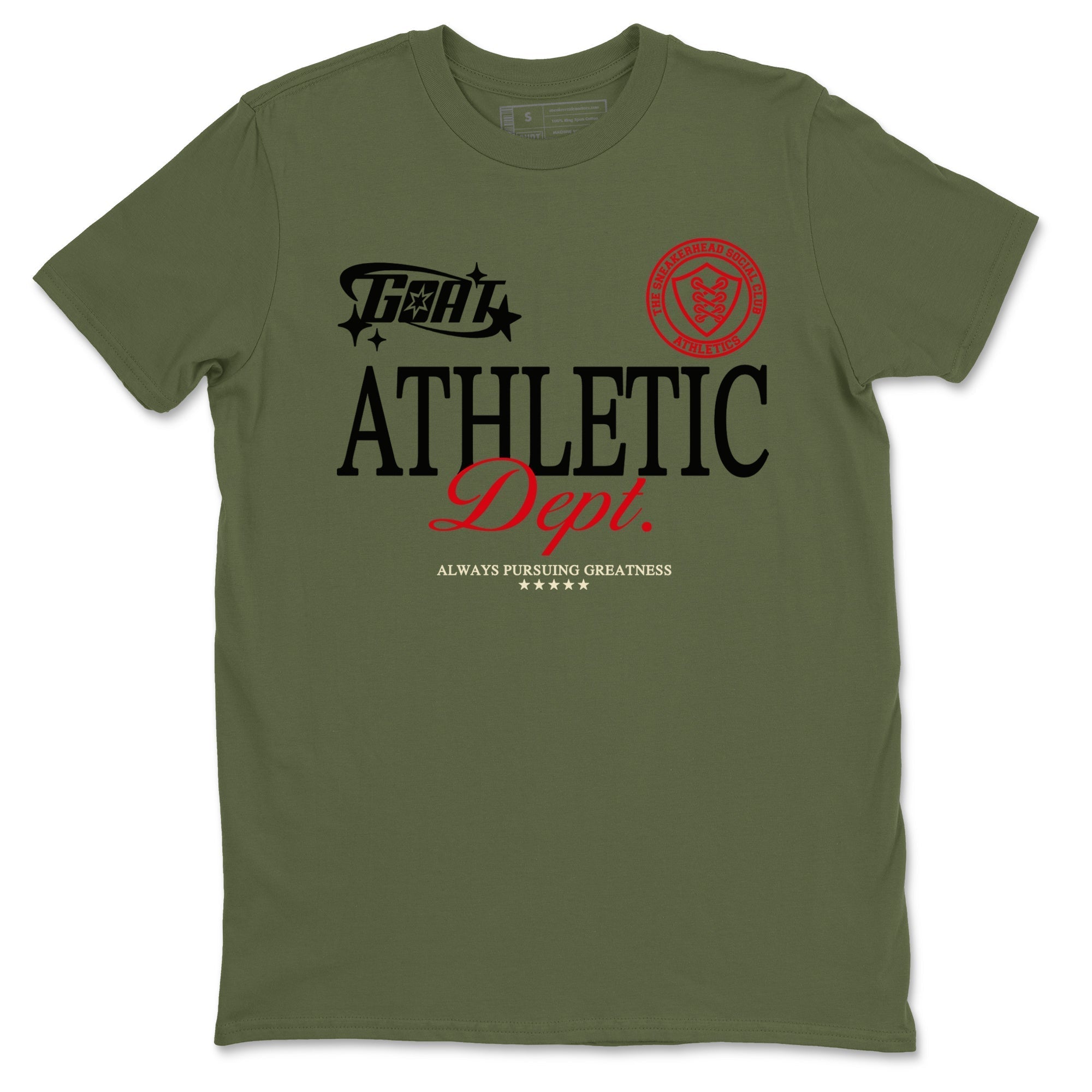Goat Athletic Dept snkmatch Tees - Air Jordan 1 Travis Scott Medium Olive
