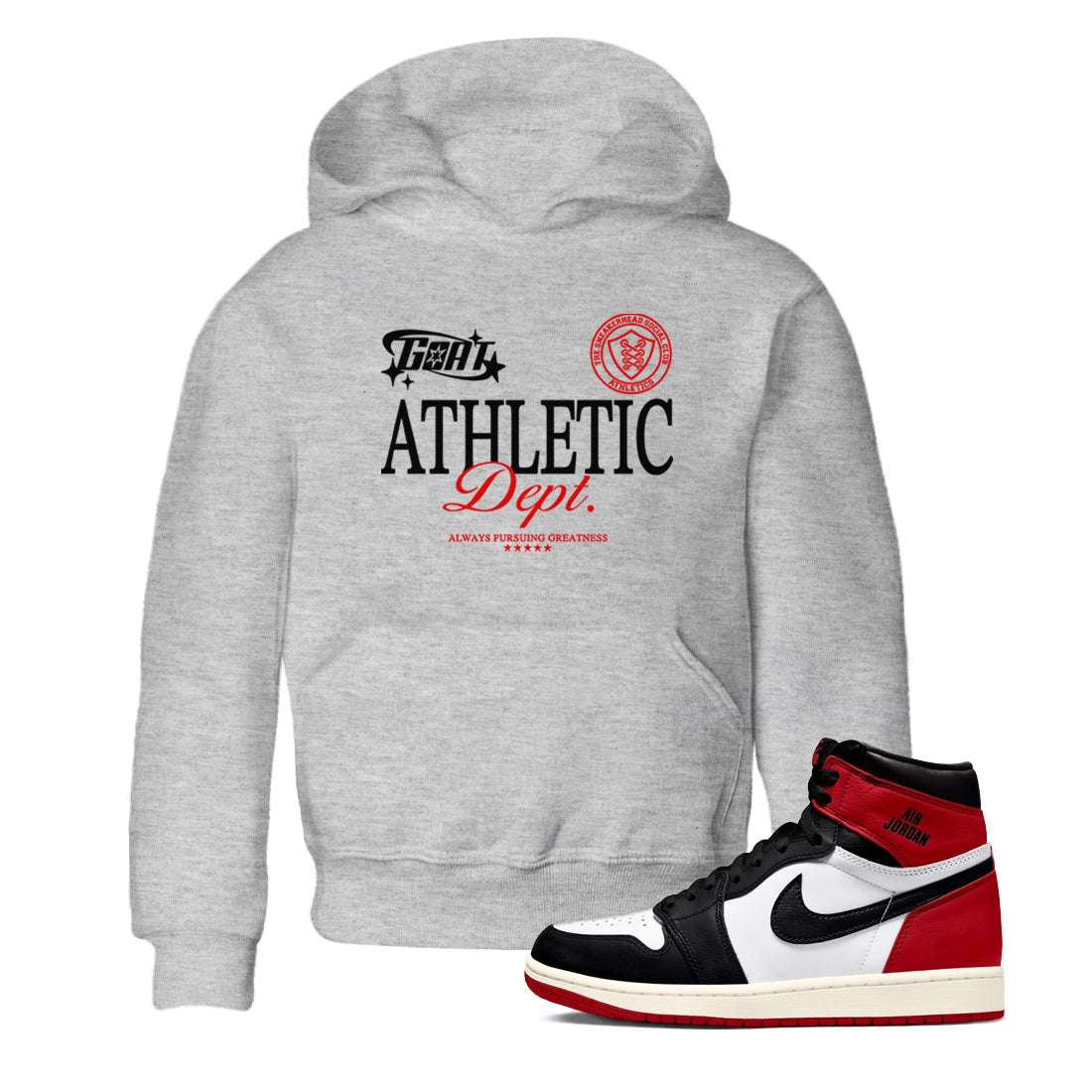 Goat Athletic Dept snkmatch Tees Kids - Air Jordan 1 Black Toe Reimagined