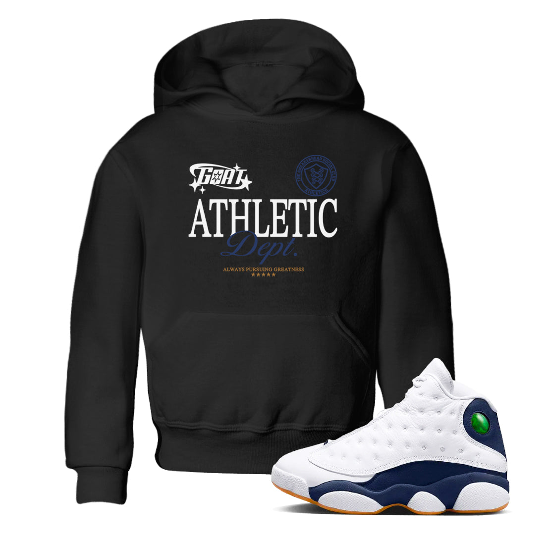 Goat Athletic Dept snkmatch Tees Kids - Air Jordan 13 Midnight Navy