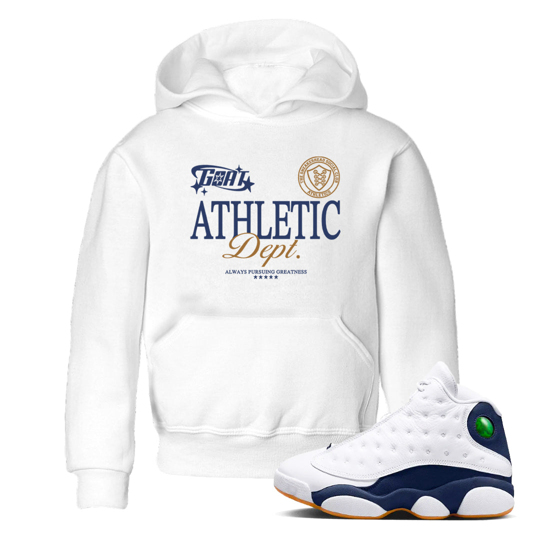 Goat Athletic Dept snkmatch Tees Kids - Air Jordan 13 Midnight Navy
