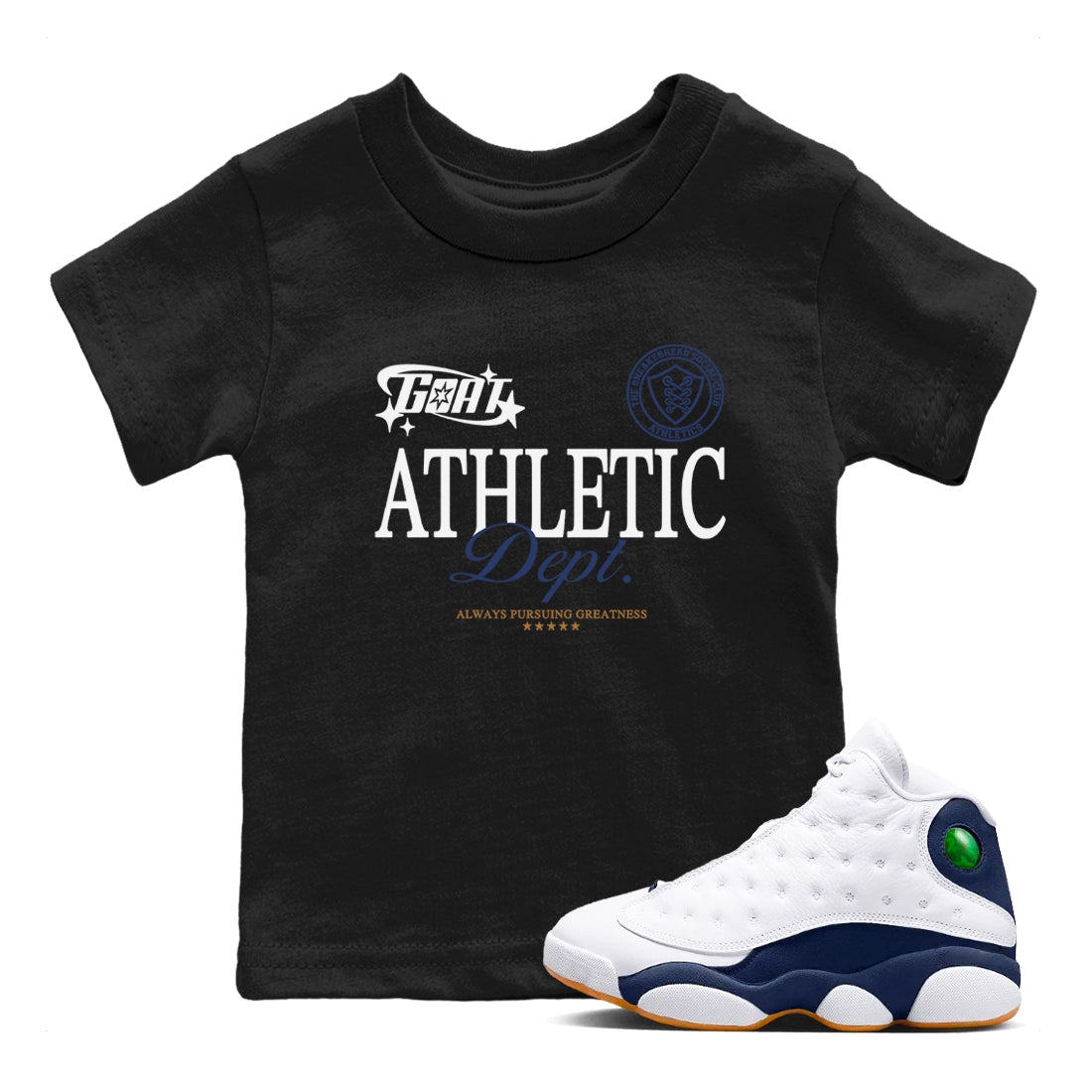 Goat Athletic Dept snkmatch Tees Kids - Air Jordan 13 Midnight Navy
