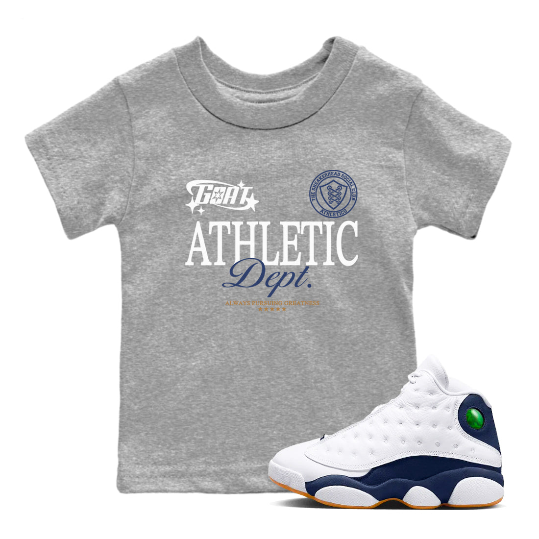 Goat Athletic Dept snkmatch Tees Kids - Air Jordan 13 Midnight Navy