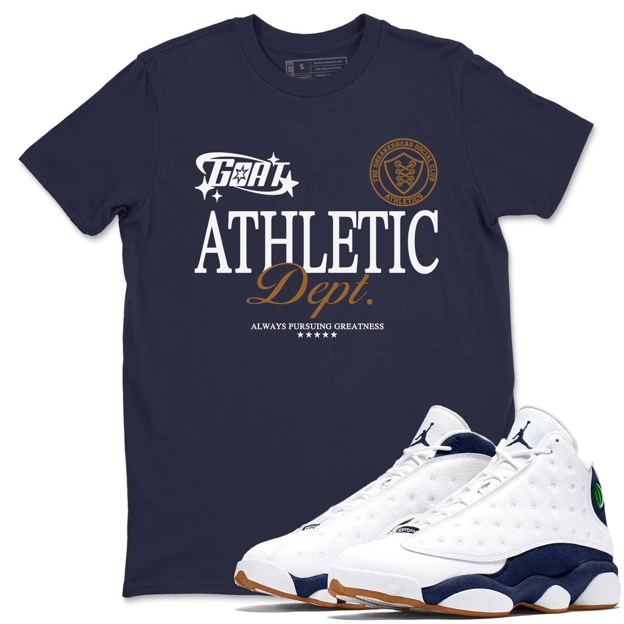 Goat Athletic Dept snkmatch Tees - Air Jordan 13 Midnight Navy