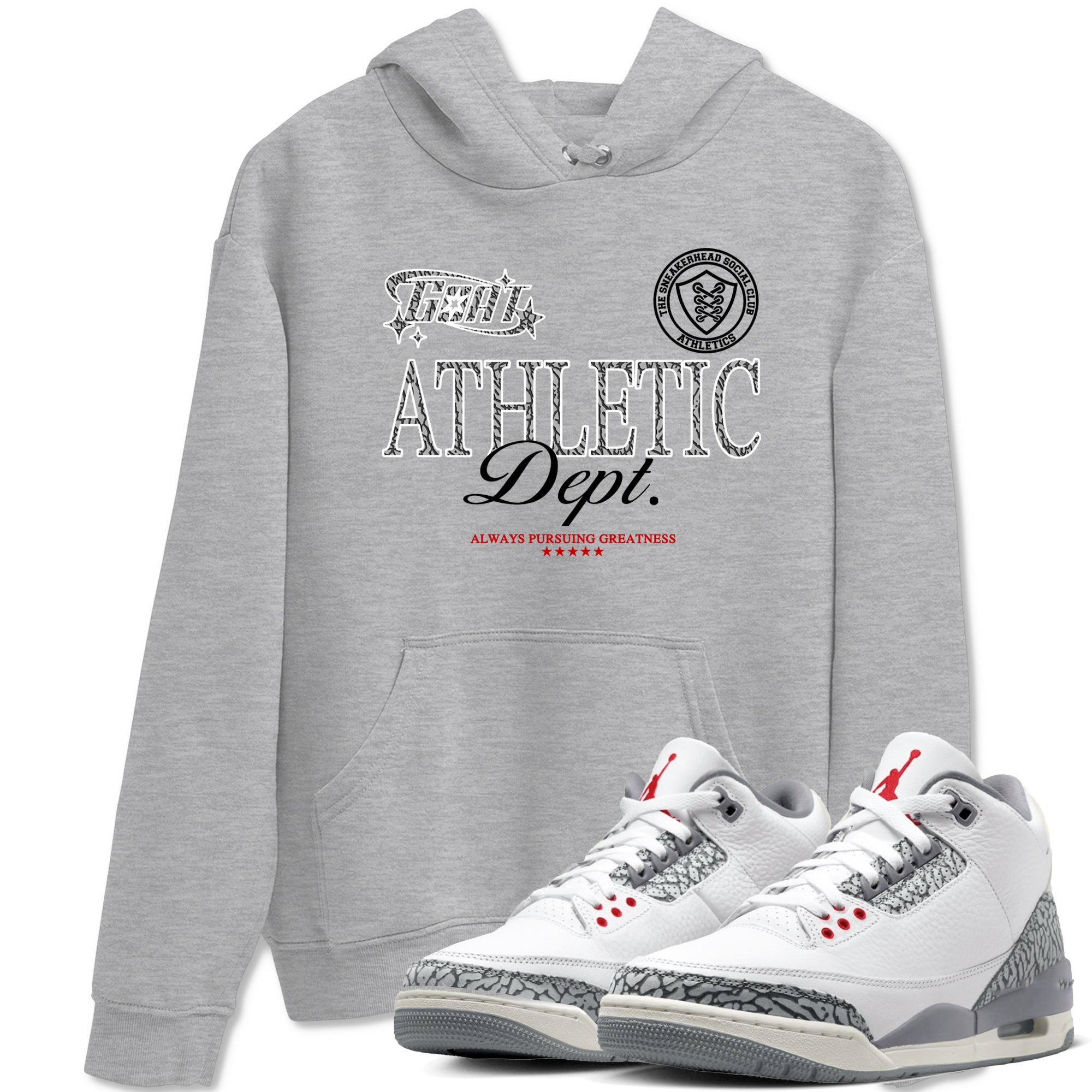 Goat Athletic Dept snkmatch Tees - Air Jordan 3 Cement Grey
