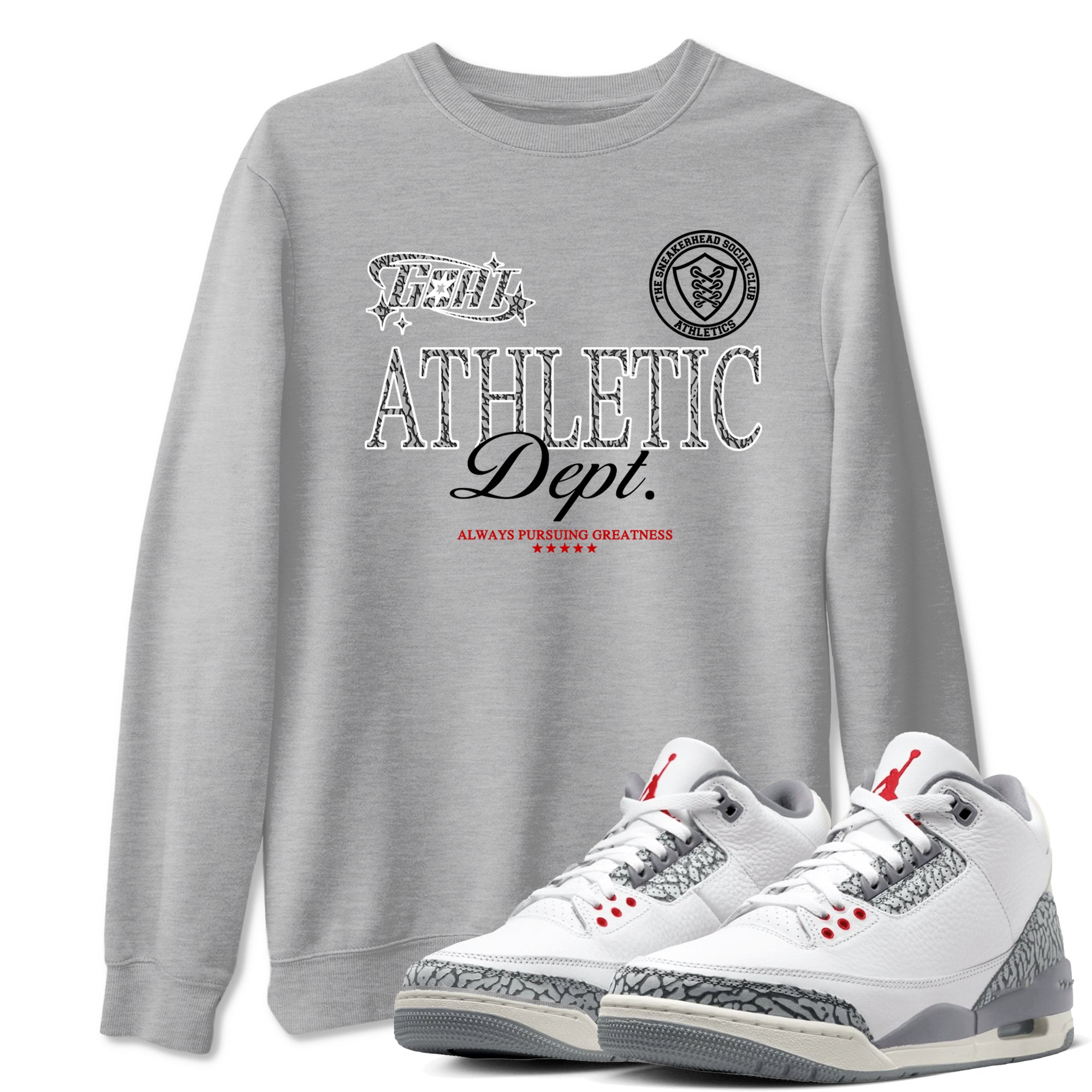 Goat Athletic Dept snkmatch Tees - Air Jordan 3 Cement Grey