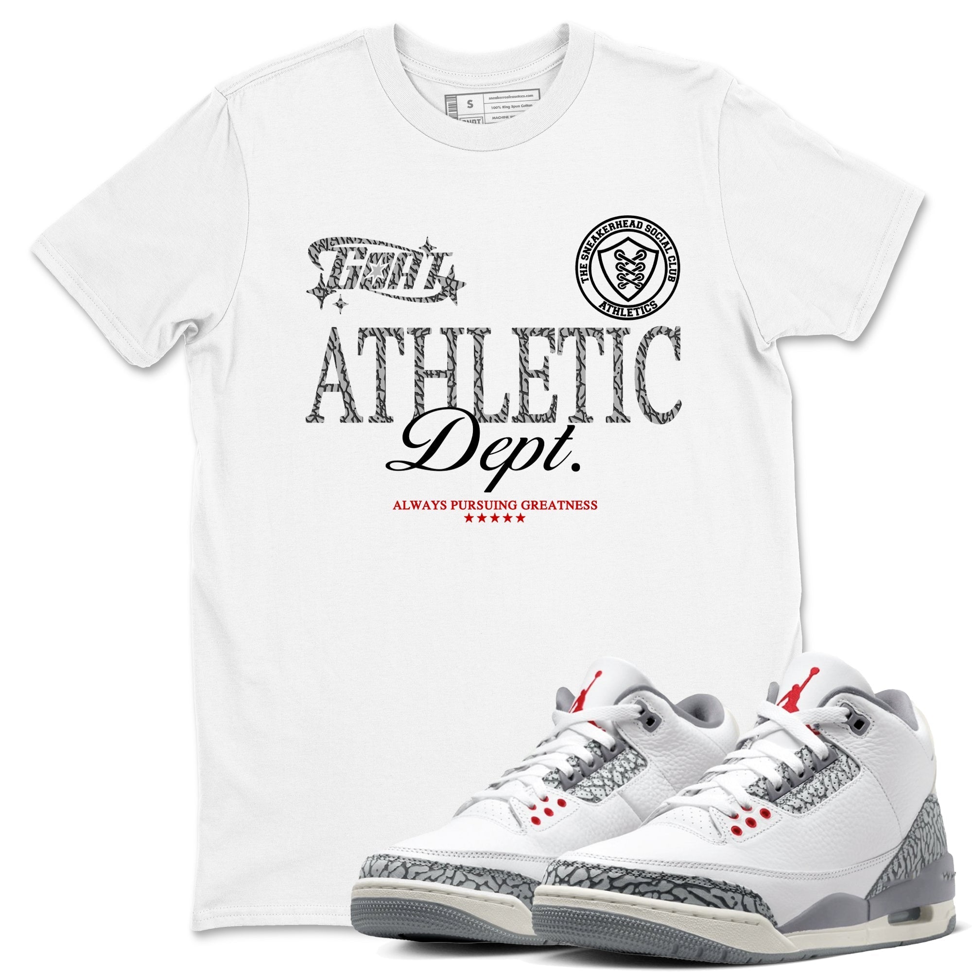 Goat Athletic Dept snkmatch Tees - Air Jordan 3 Cement Grey