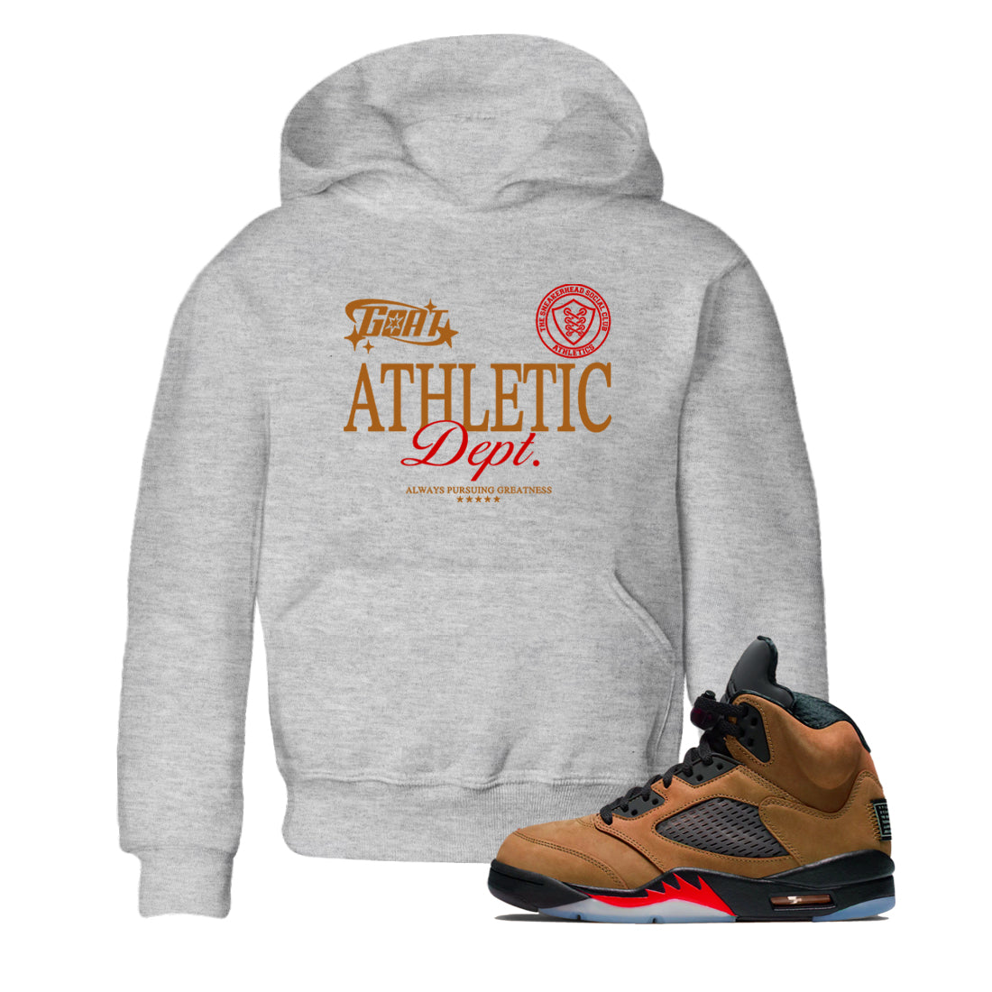 Goat Athletic Dept snkmatch Tees Kids - Air Jordan 5 Archaeo Brown