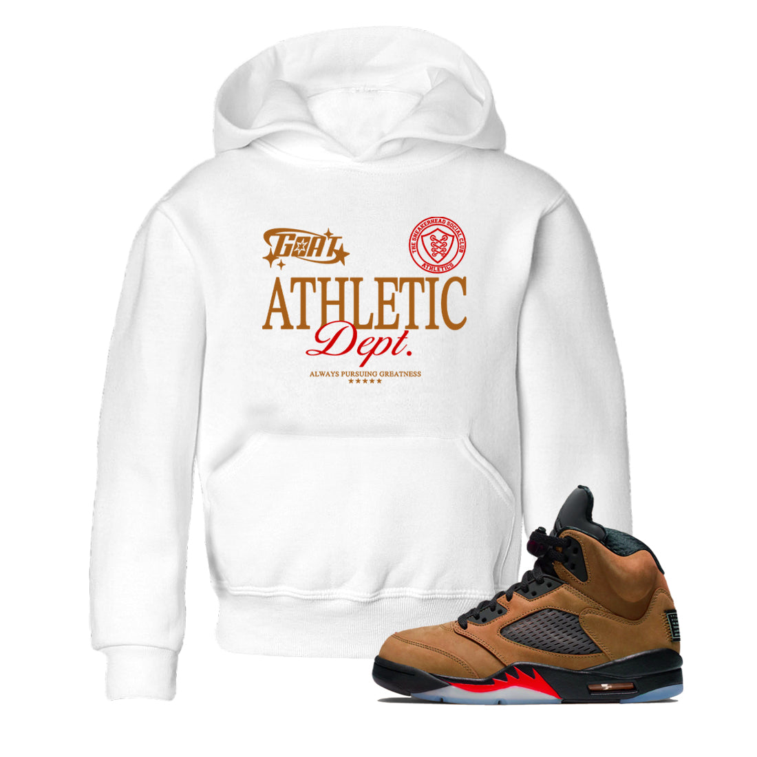 Goat Athletic Dept snkmatch Tees Kids - Air Jordan 5 Archaeo Brown