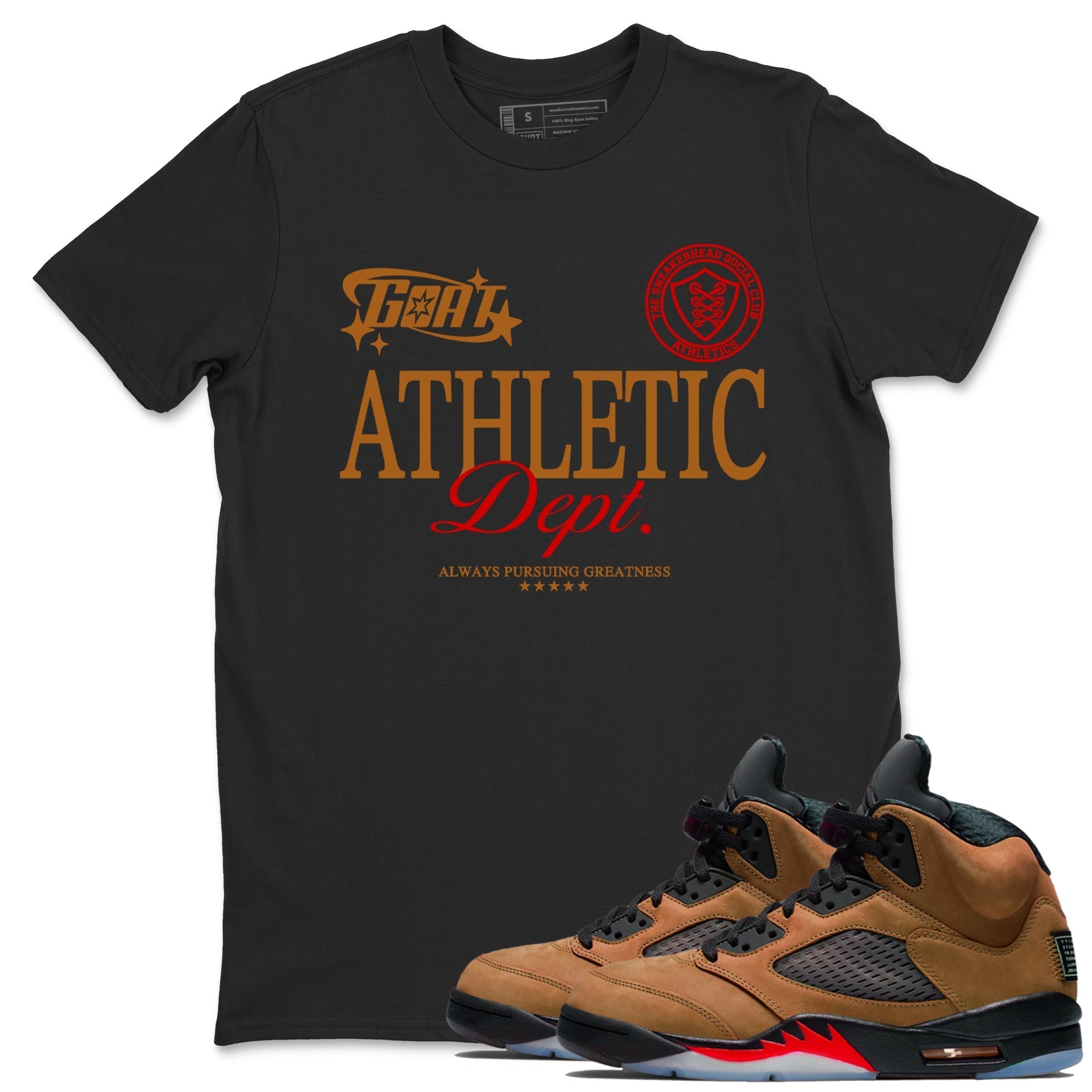 Goat Athletic Dept snkmatch Tees - Air Jordan 5 Archaeo Brown
