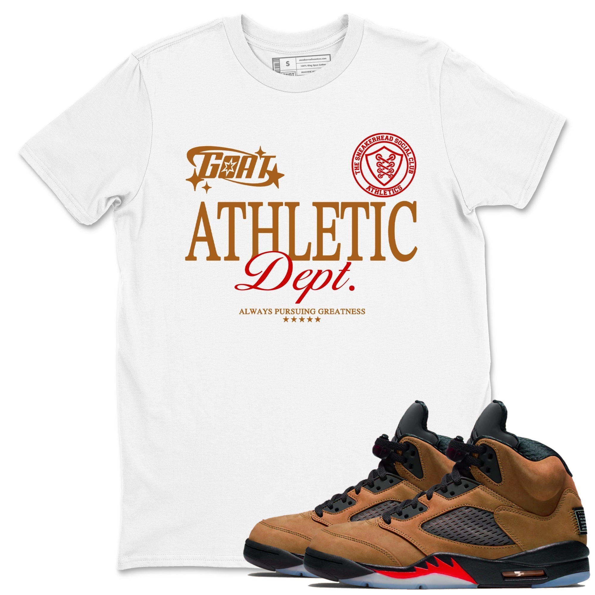 Goat Athletic Dept snkmatch Tees - Air Jordan 5 Archaeo Brown
