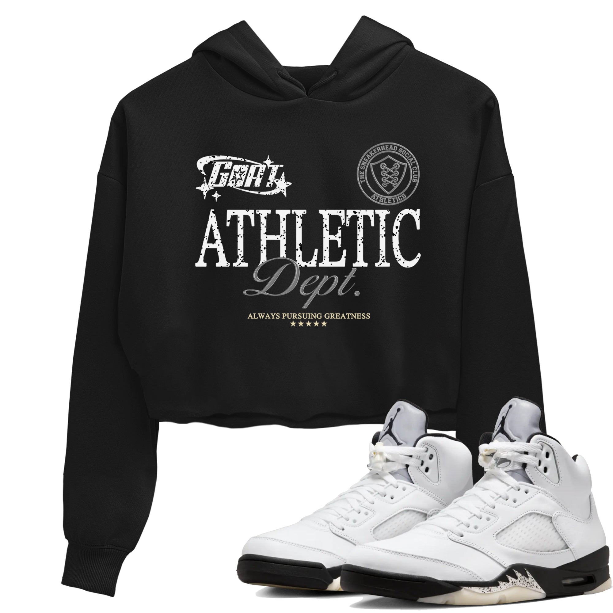 Goat Athletic Dept snkmatch Women's Top - Air Jordan 5 White Black