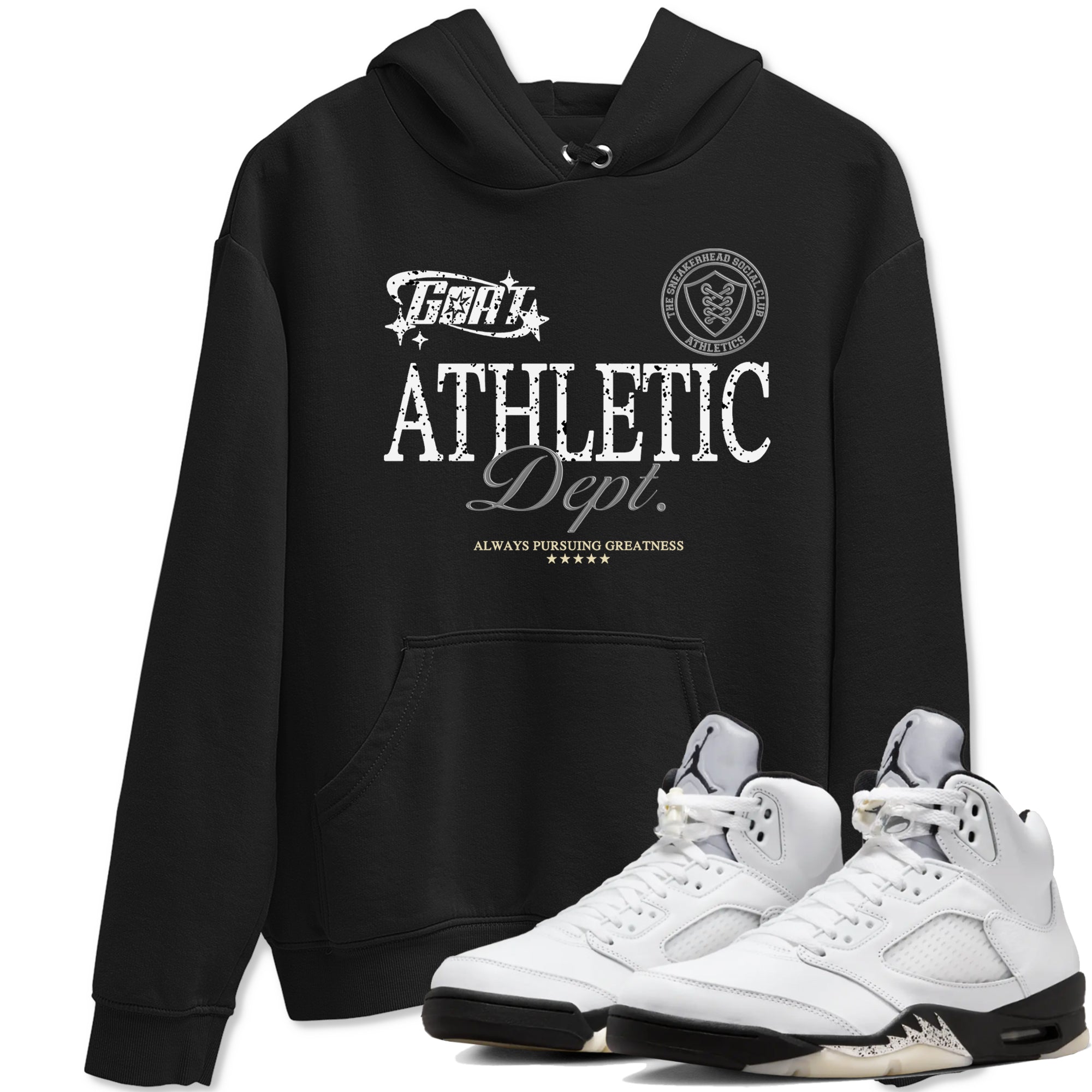 Goat Athletic Dept snkmatch Tees - Air Jordan 5 White Black