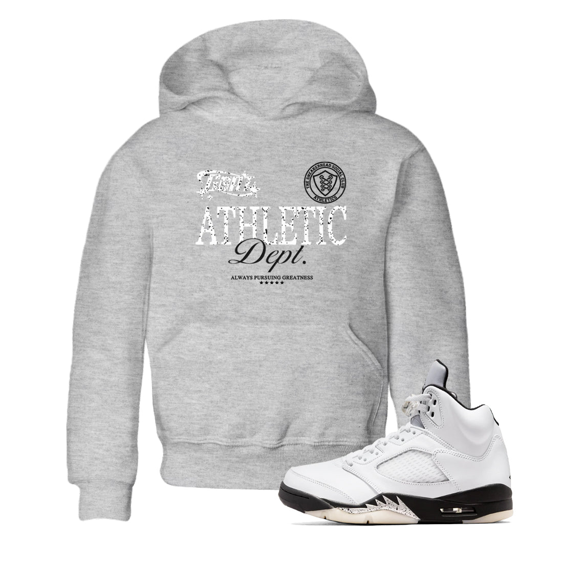 Goat Athletic Dept snkmatch Tees Kids - Air Jordan 5 White Black