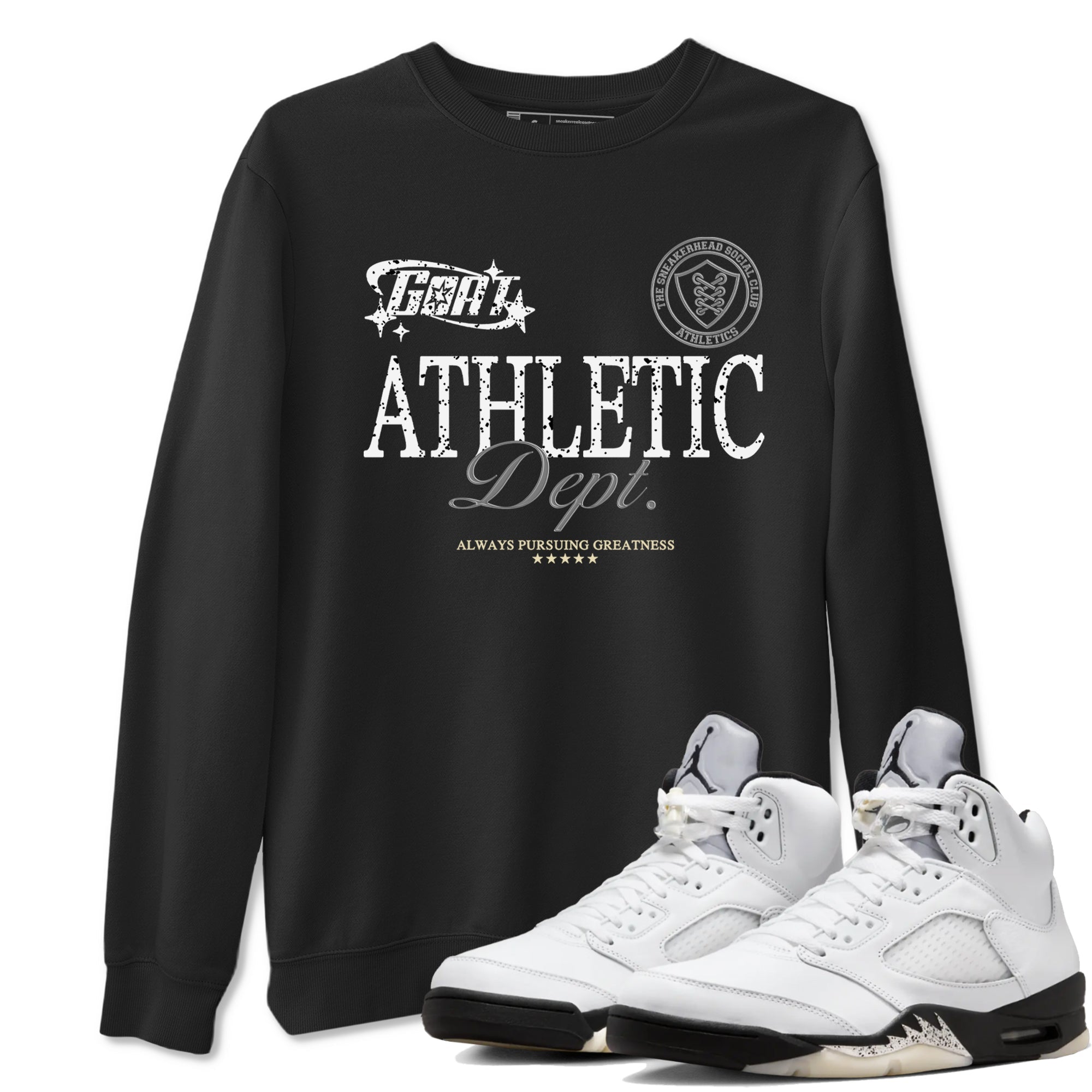 Goat Athletic Dept snkmatch Tees - Air Jordan 5 White Black