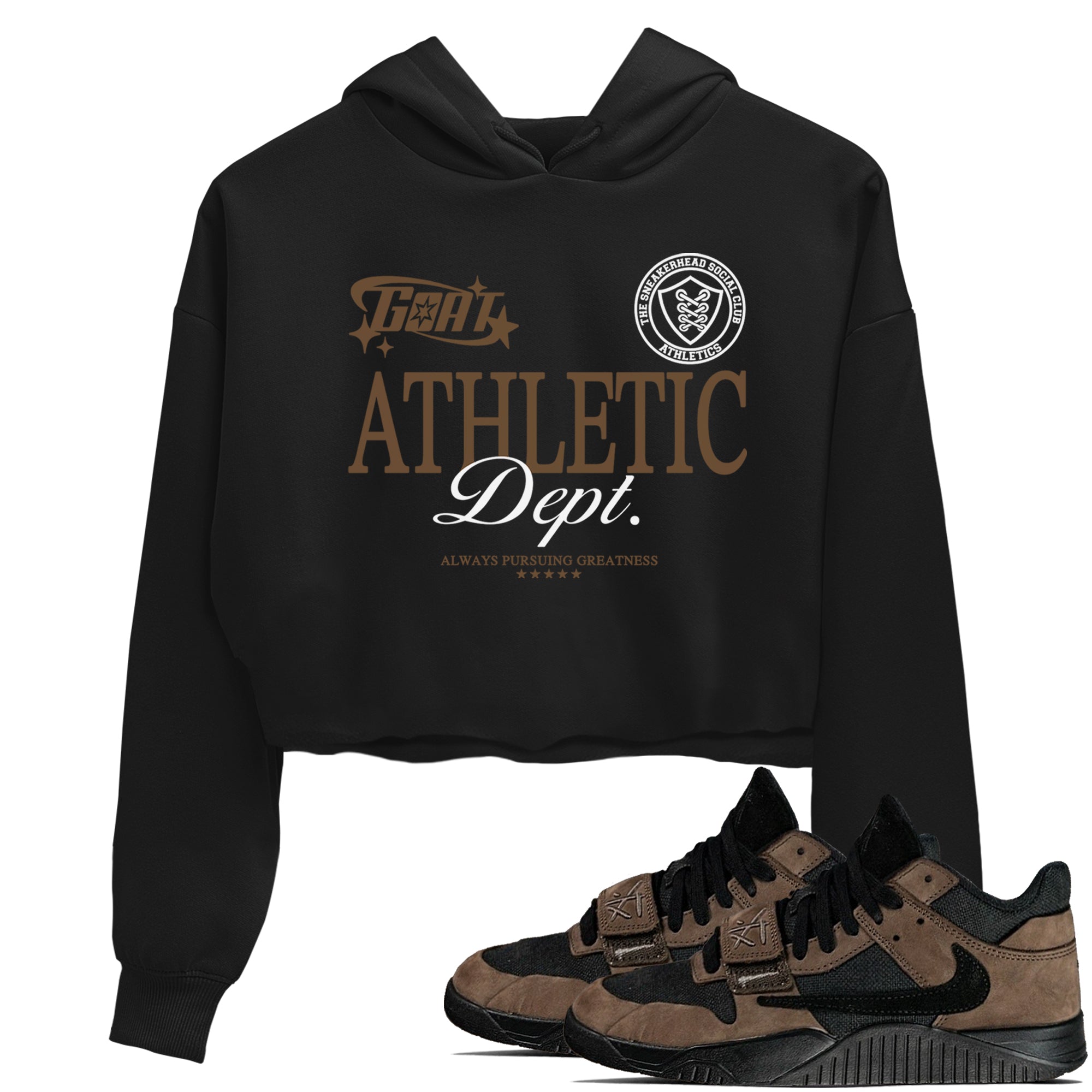 Goat Athletic Dept snkmatch Women's Top - Jordan Jumpman Jack Travis Scott Dark Mocha