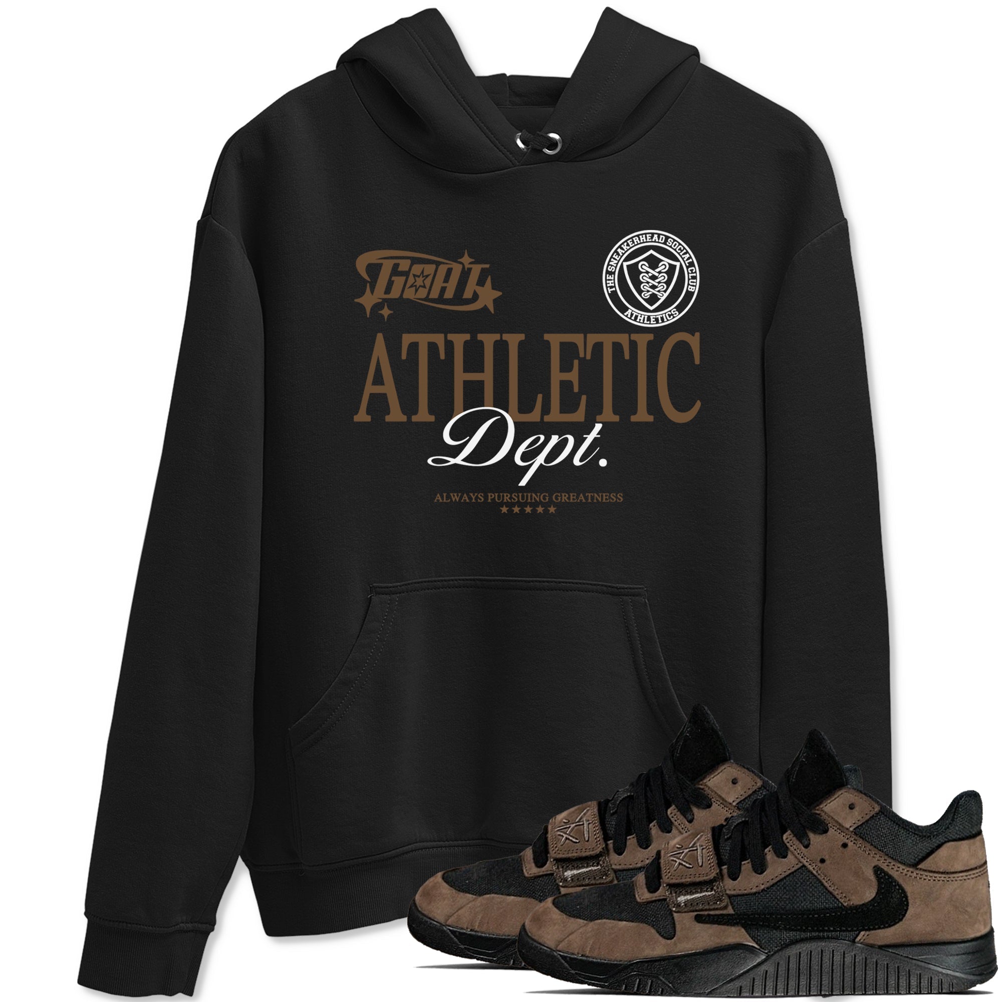 Goat Athletic Dept snkmatch Tees - Jordan Jumpman Jack Travis Scott Dark Mocha