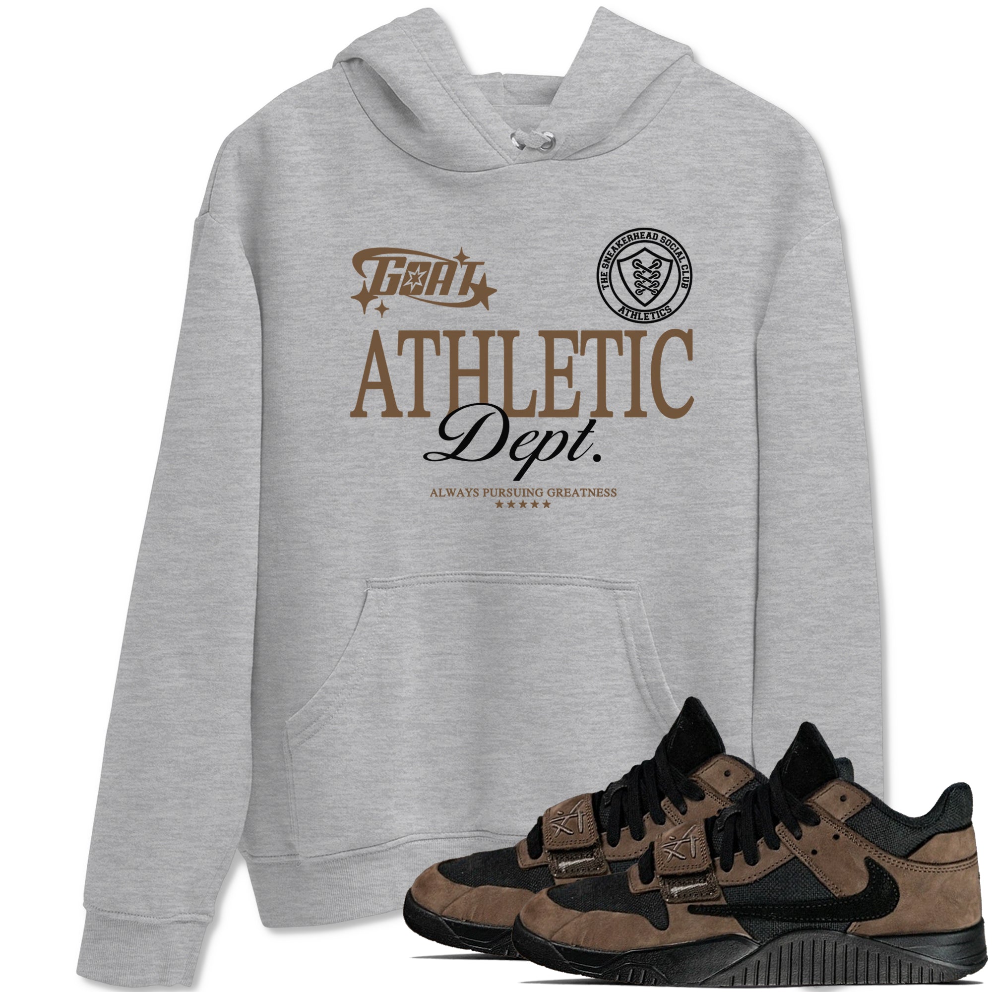 Goat Athletic Dept snkmatch Tees - Jordan Jumpman Jack Travis Scott Dark Mocha