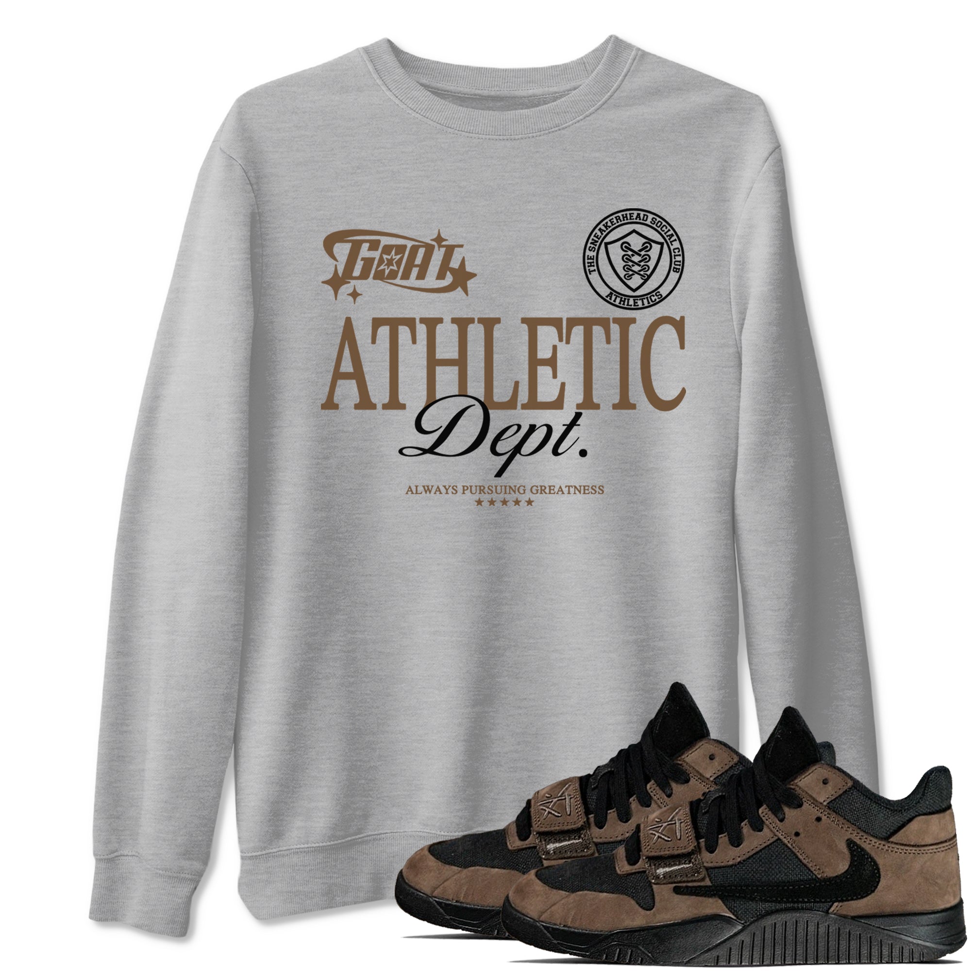 Goat Athletic Dept snkmatch Tees - Jordan Jumpman Jack Travis Scott Dark Mocha