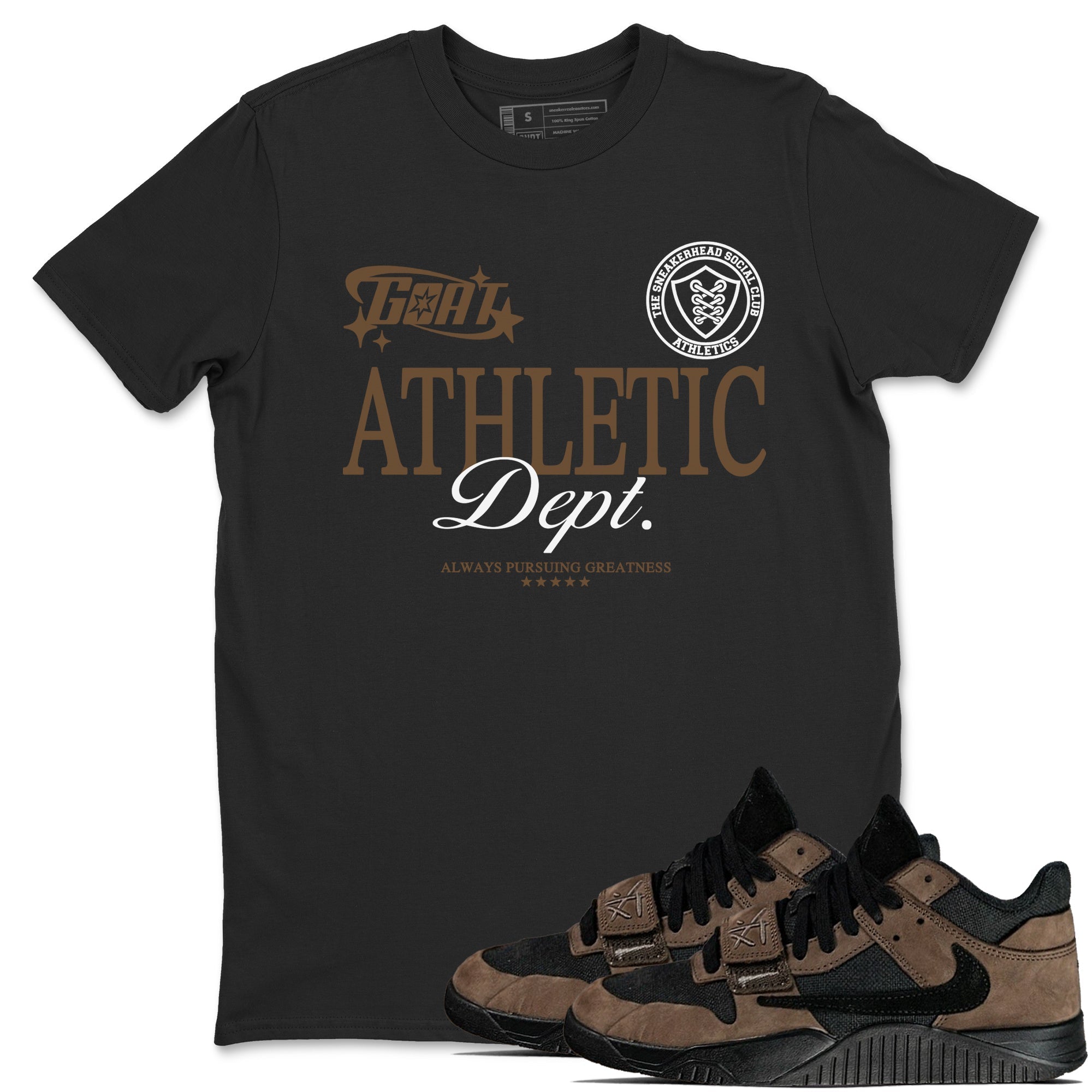 Goat Athletic Dept snkmatch Tees - Jordan Jumpman Jack Travis Scott Dark Mocha