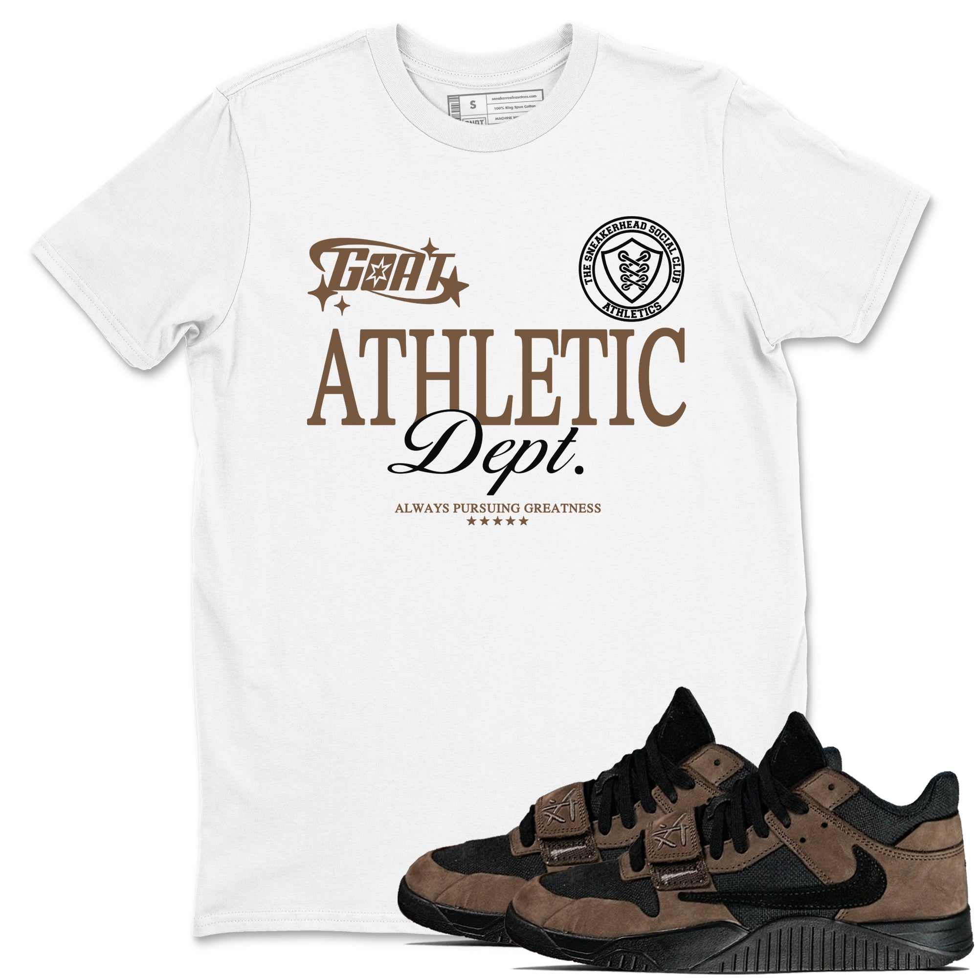 Goat Athletic Dept snkmatch Tees - Jordan Jumpman Jack Travis Scott Dark Mocha