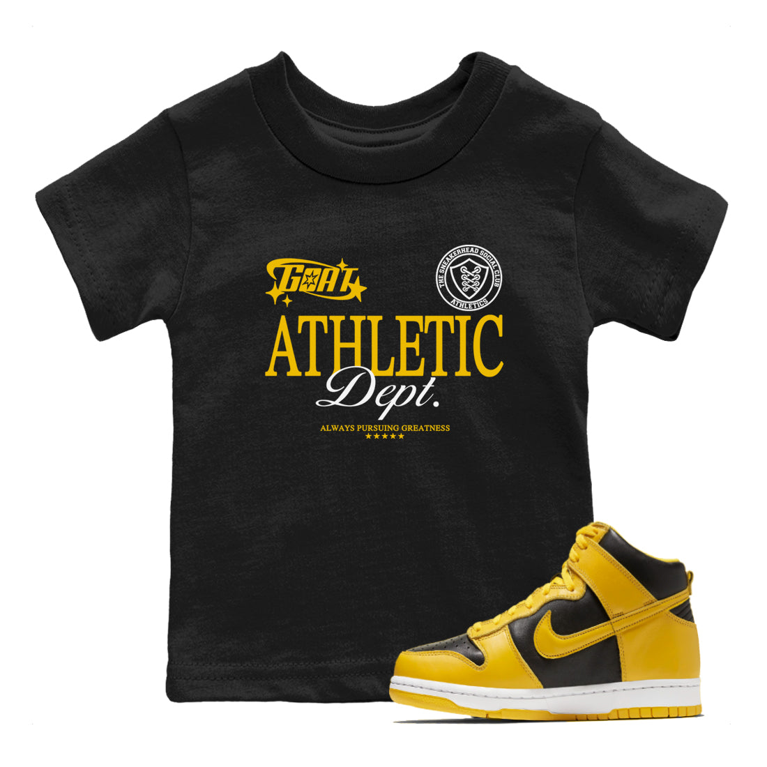 Goat Athletic Dept snkmatch Tees Kids - Dunk High Pollen