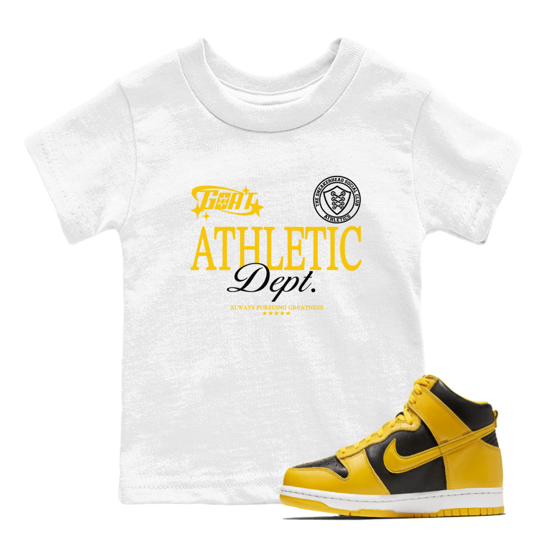 Goat Athletic Dept snkmatch Tees Kids - Dunk High Pollen