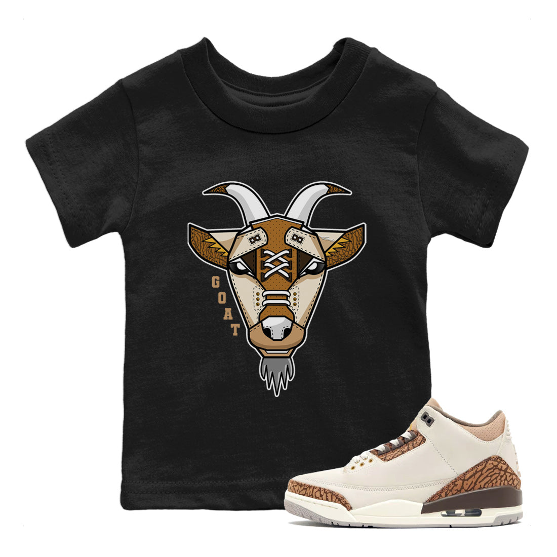 Goat Face Kids Tops - Air Jordan 3 Palomino