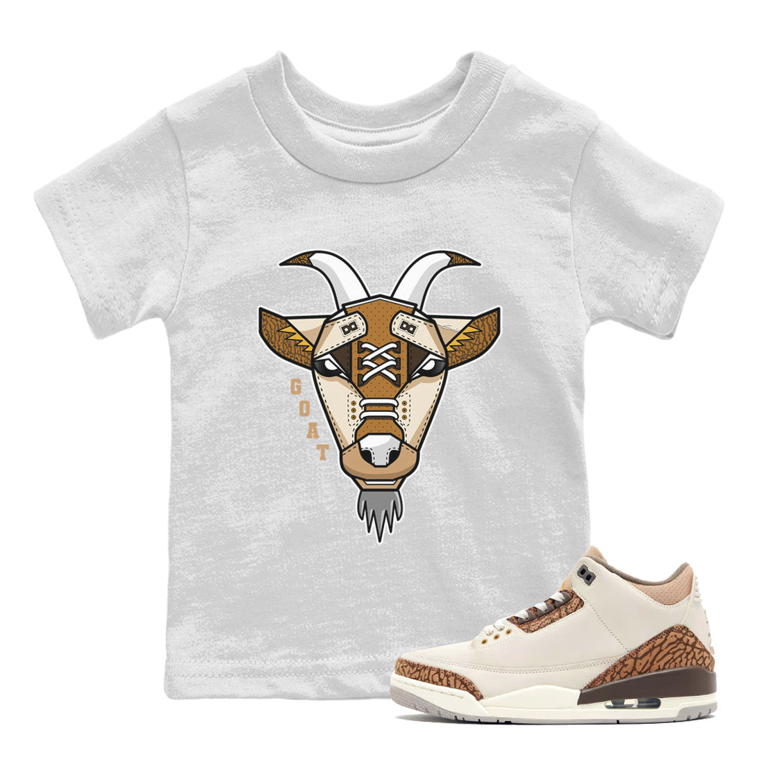 Goat Face Kids Tops - Air Jordan 3 Palomino