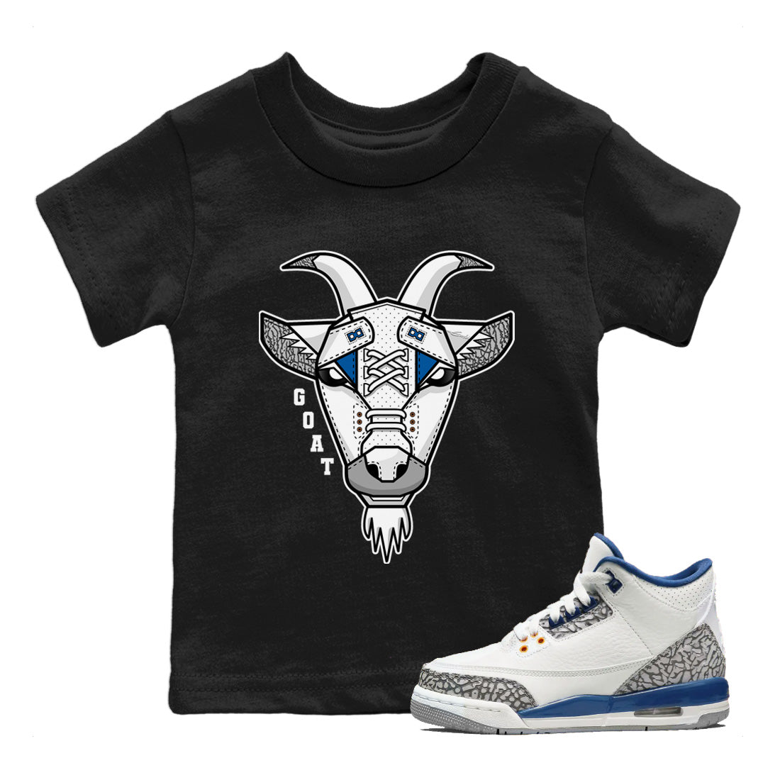Goat Face Kids Tops - Air Jordan 3 Wizards