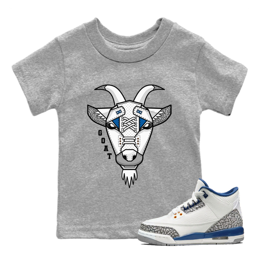 Goat Face Kids Tops - Air Jordan 3 Wizards