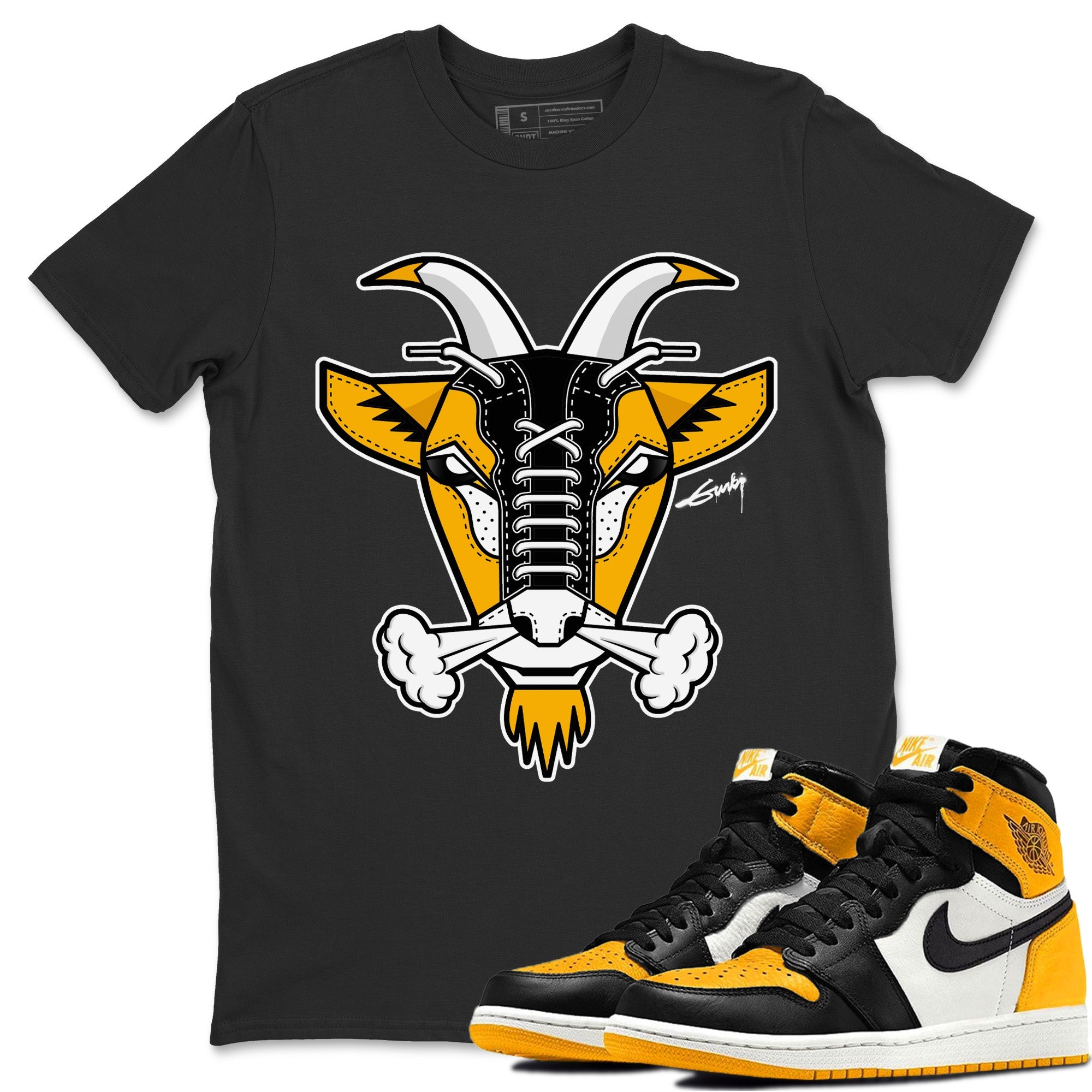 Goat Face Unisex Tops - Air Jordan 1 Yellow Toe
