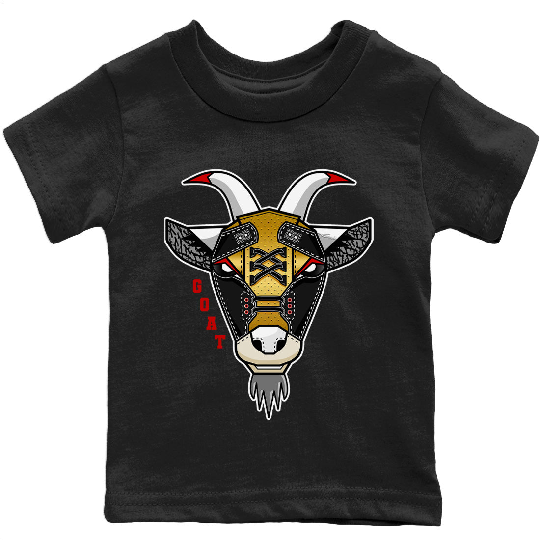 Goat Face Kids Tops - Air Jordan 3 Black Gold